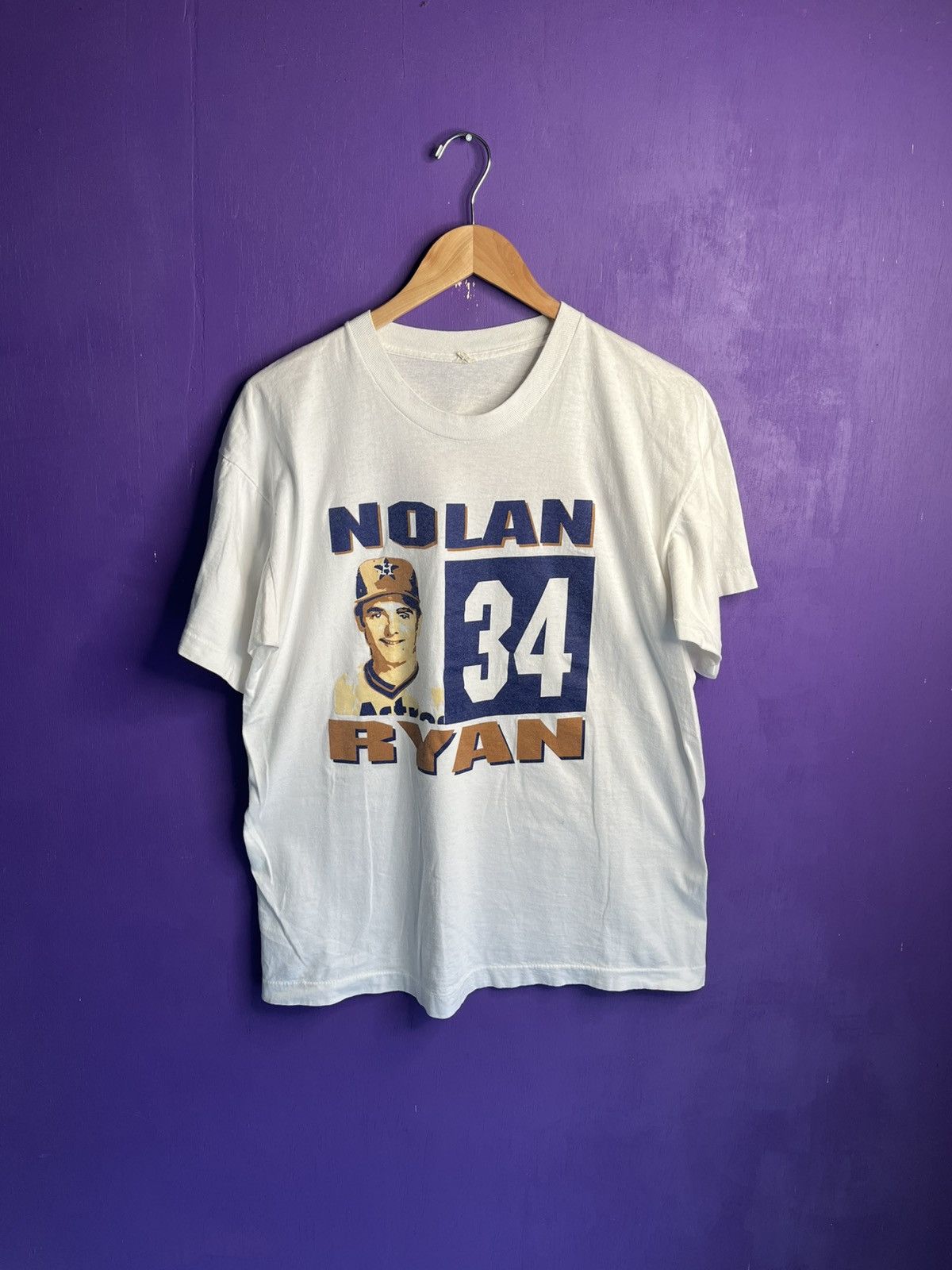 MLB × Vintage Vintage 80s Nolan Ryan face player t-shirt Size US L / EU 52-54 / 3 - 1 Thumbnail