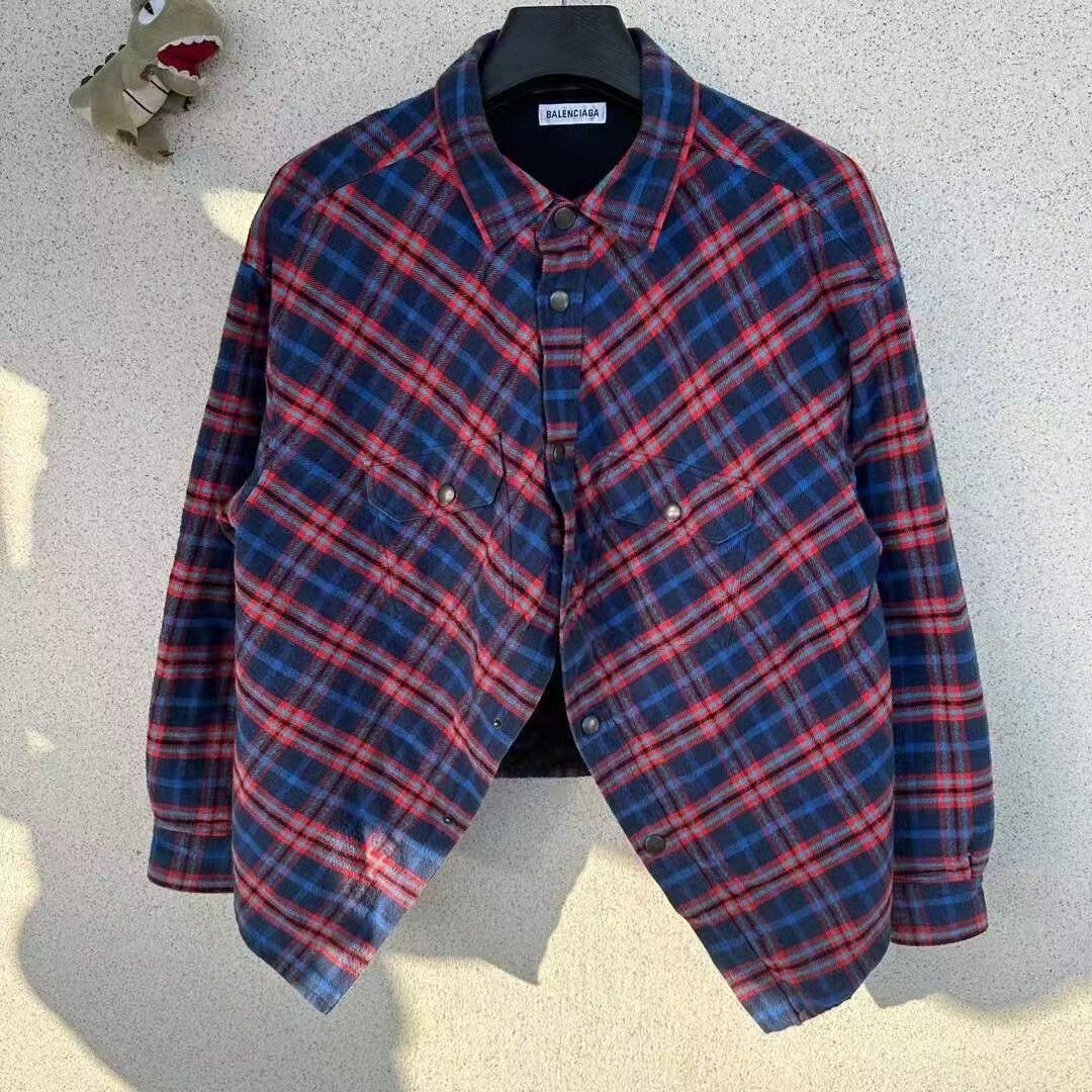 Balenciaga Balenciaga Oversized Plaid Cotton Jacket Size XS / US 0-2 / IT 36-38 - 1 Thumbnail