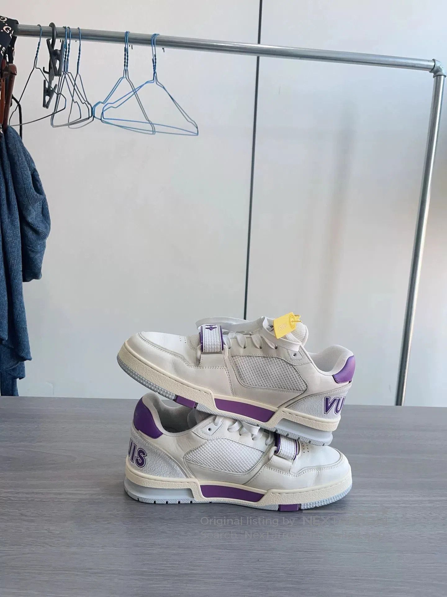 Louis Vuitton Louis Vuitton LV Trainer White Purple Velcro. Size US 7.5 / EU 40-41 - 7 Thumbnail