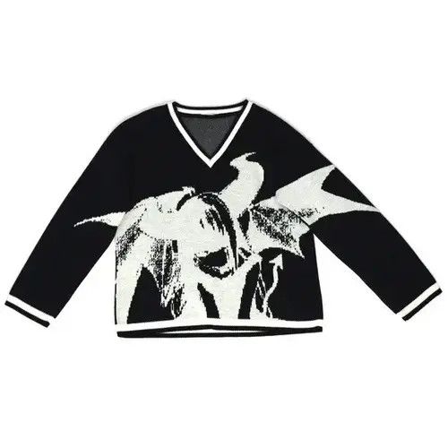 image of Vintage Cartoon Y2K Harajuku Kawaii Punk Retro Cute in Black, Men's (Size Medium)