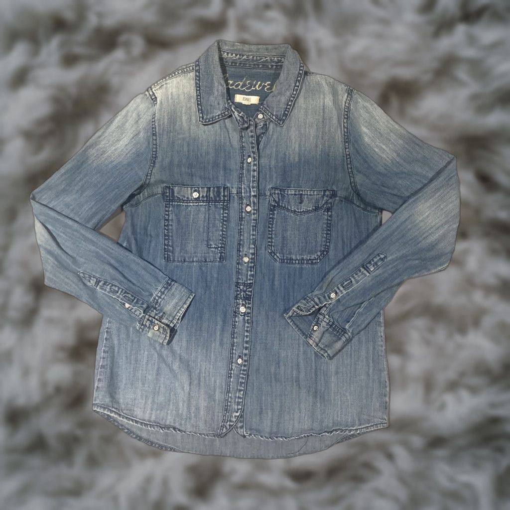 Madewell Madewell Shirt Womens XS Blue Denim Button-Up Long Sleeve Collared Casual Solid Regular Size XS / US 0-2 / IT 36-38 - 1 Thumbnail