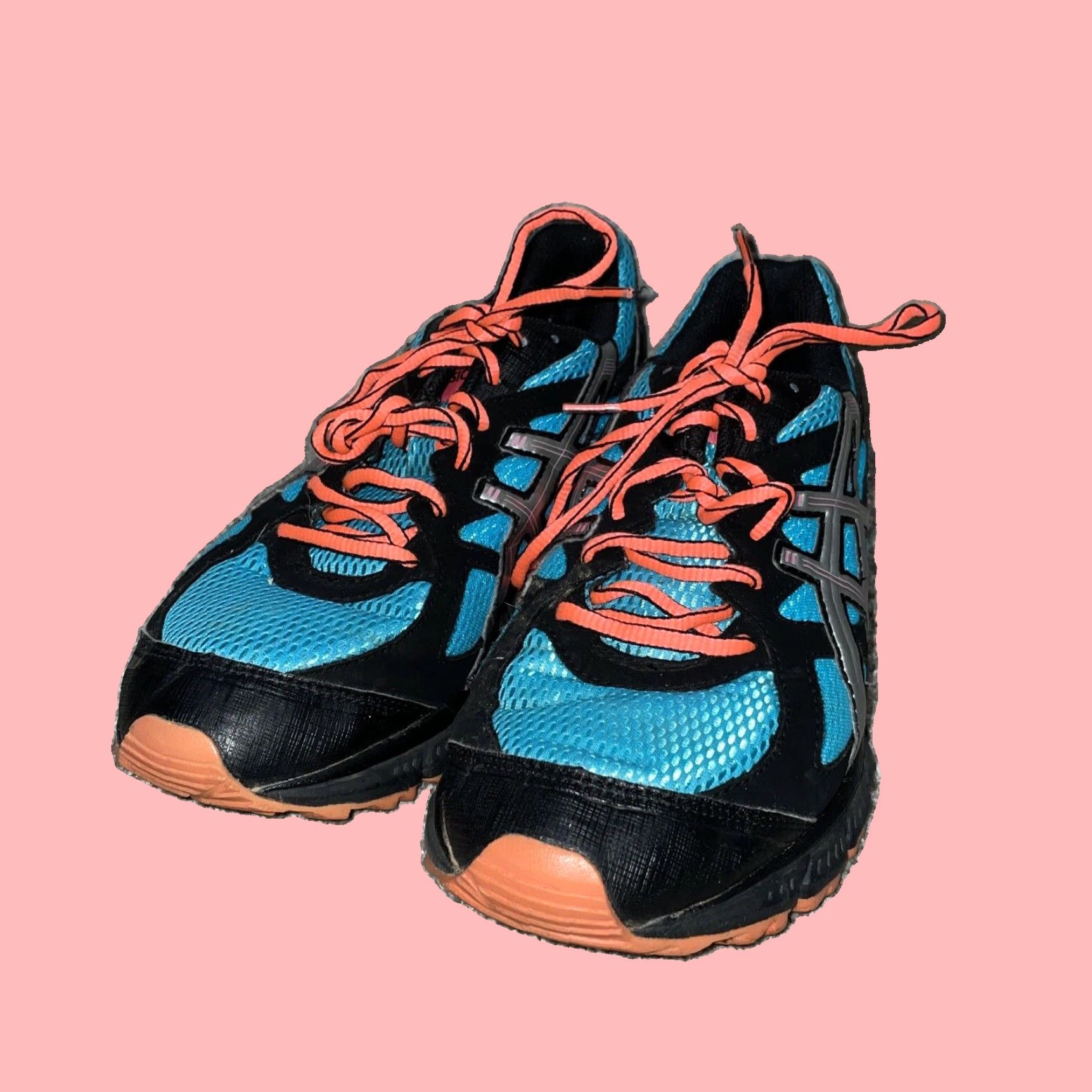 Asics Gel-Scram Blue Running Shoes Womens Size 10 Blue Colorful