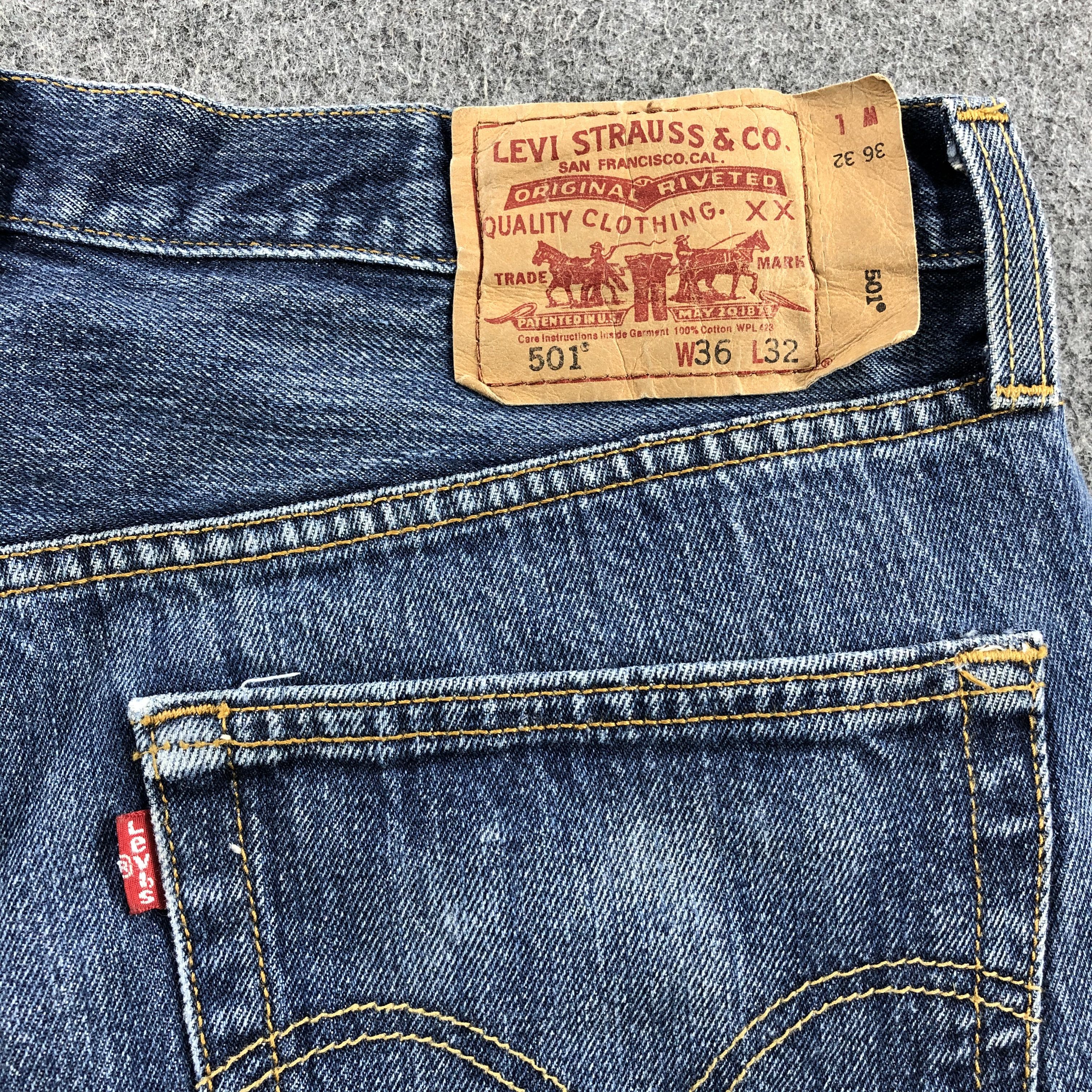 Levi's Vintage Levis 501 Jeans Distresssed Denim KJ343 Size US 35 - 5 Thumbnail