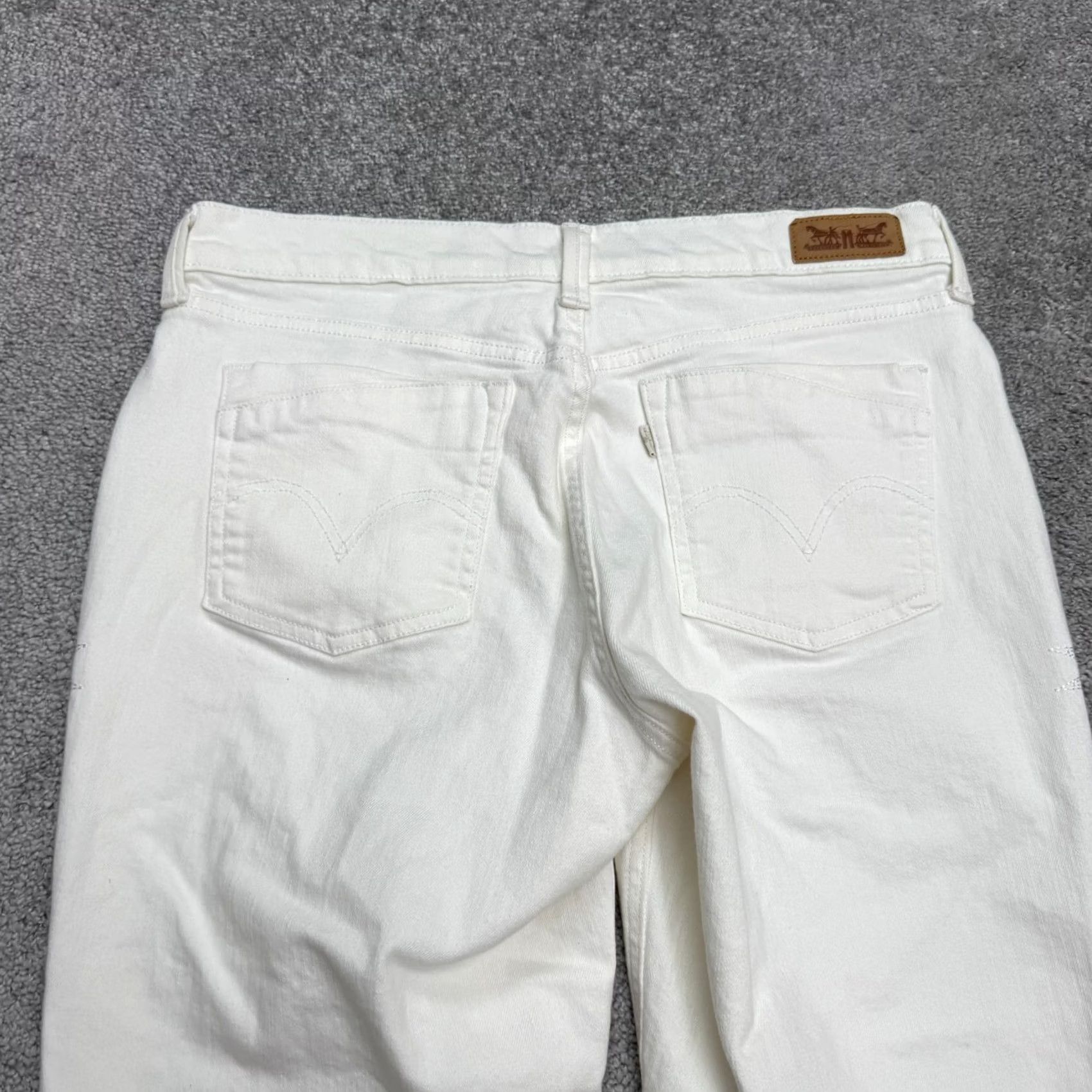 Levi's Levi's 51710 Cropped Denim Jeans Womens 6 Winter White Embroidered Star Sample City Streetwear Jeans 6 Womens White Planet? Size 28" / US 6 / IT 42 - 3 Thumbnail