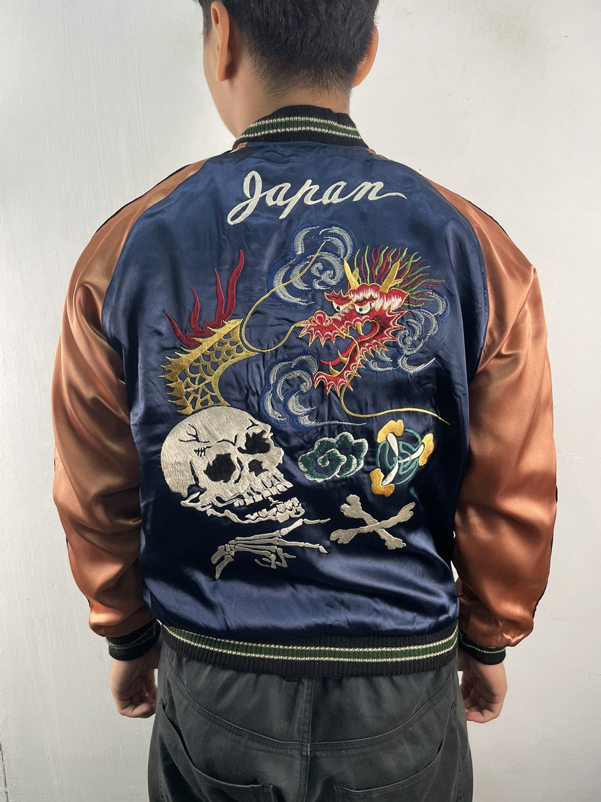 Japanese Brand Sukajan Toyo Vintage Reversible Jacket Skull Navy Tiger Size US S / EU 44-46 / 1 - 3 Thumbnail