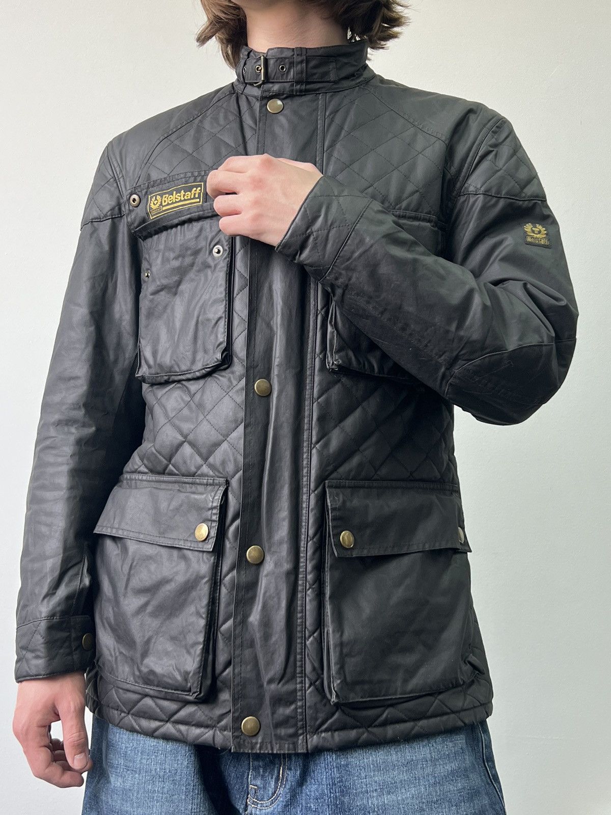 Belstaff × Vintage Vintage Belstaff quilted Wax Motorcycle jacket Size US L / EU 52-54 / 3 - 2 Thumbnail
