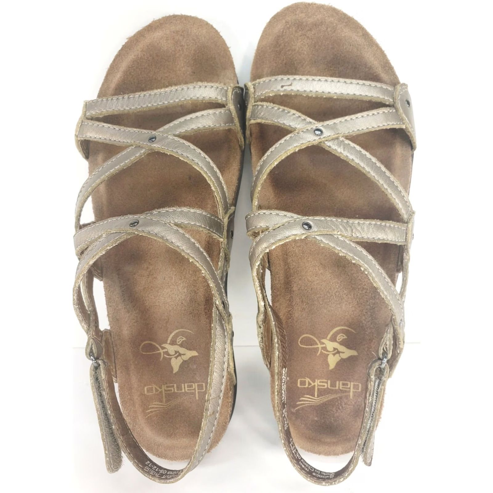 Dansko Dansko Slingback Womens Gold Leather Sling Back Strappy Open Toe Sandals 38EU Metallic Size US 8 / IT 38 - 6 Thumbnail