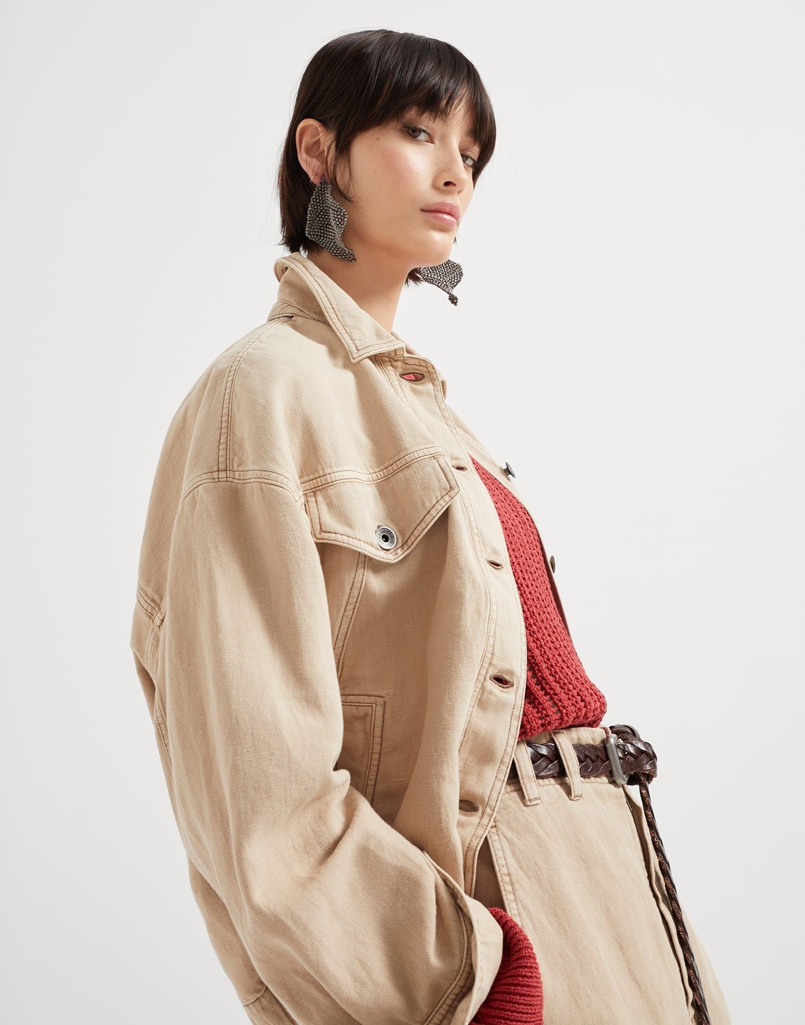 Brunello Cucinelli o1la1rc1a0326 Cover Four-Pocket Jacket in Beige Size XL / US 12-14 / IT 48-50 - 4 Thumbnail