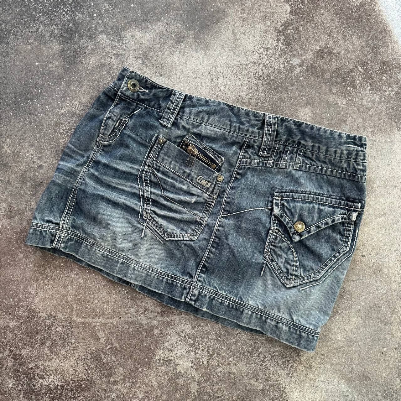 20471120 × Japanese Brand Amazing Sexy Washed Mini Denim Skirt Size 30" / US 8 / IT 44 - 1 Thumbnail