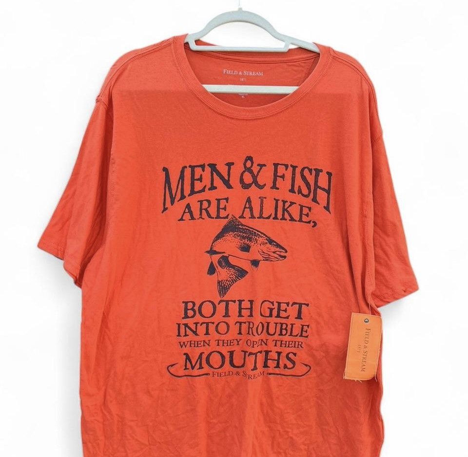 Field & Stream Field & Stream Orange Graphic 'Men & Fish' Short-Sleeve Tee Size US XL / EU 56 / 4 - 1 Thumbnail
