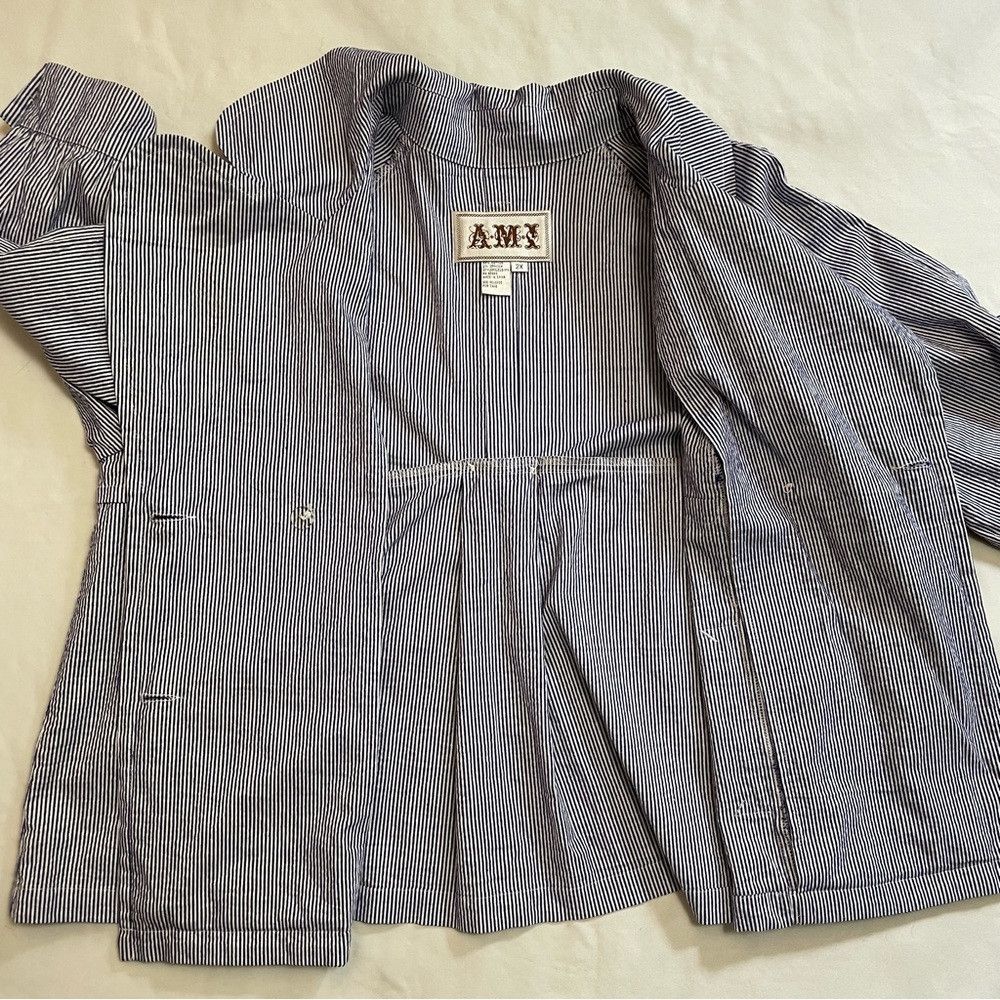 AMI AMI Cotton 3/4 Sleeve Striped Jacket Duster Size 2X Size XXL / US 16-18 / IT 52-54 - 8 Thumbnail