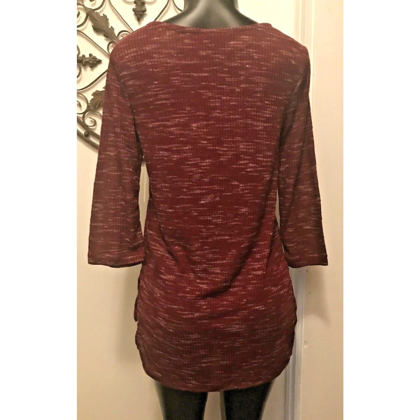 Vintage VINTAGE Small Allie and Rob Burgundy Sheer Light Weight Knit Sweater NWT Women's Size S / US 4 / IT 40 - 5 Thumbnail