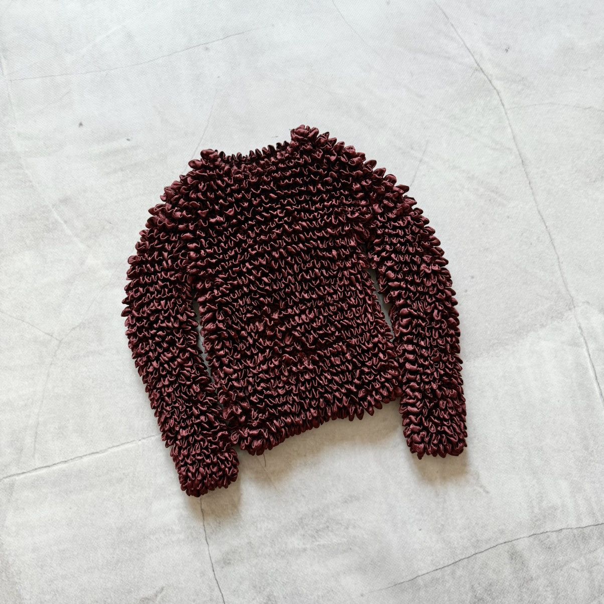 Hysteric Glamour 00s Burgundy Long Sleeve Pleats Please Issey Miyake Style Size ONE SIZE - 5 Thumbnail