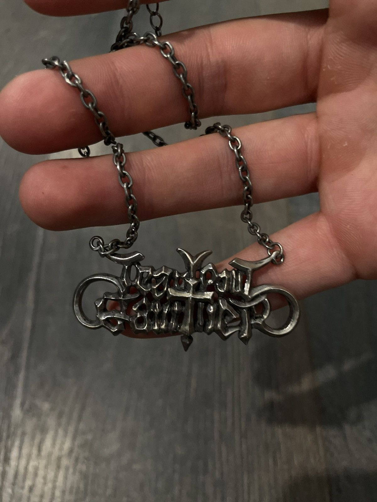 Jean Paul Gaultier × Vintage Jean Paul Gaultier 90s gothic spellout satanic logo necklace Size ONE SIZE - 3 Thumbnail