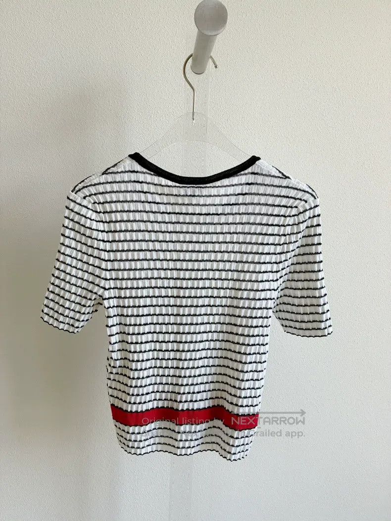 Chanel Chanel 24P black and white striped knitted short-sleeved T Size XS / US 0-2 / IT 36-38 - 3 Thumbnail