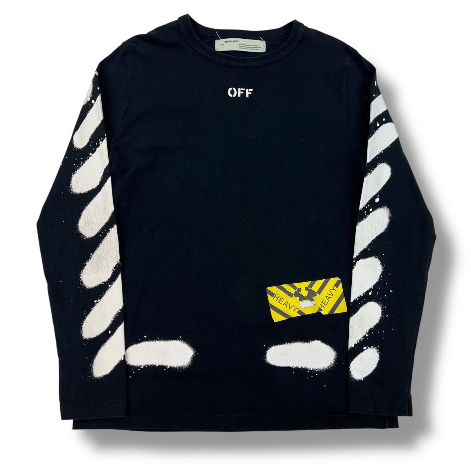 Off-White Off-White Spray Diagonal Black Long Sleeve T Shirt Size US M / EU 48-50 / 2 - 3 Thumbnail