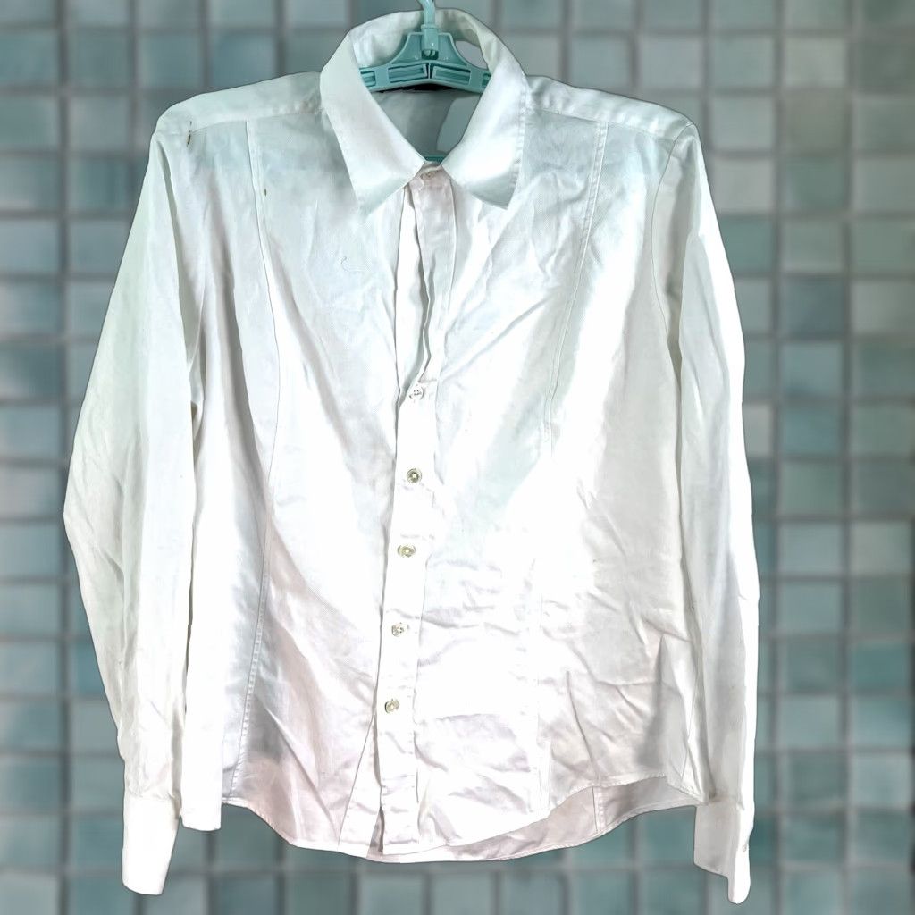 Vintage Anthology Quinn Button-Up Shirt Womens Size 10 White Long Sleeve Collared 100% Cotton Regular Fit Size L / US 10 / IT 46 - 1 Thumbnail