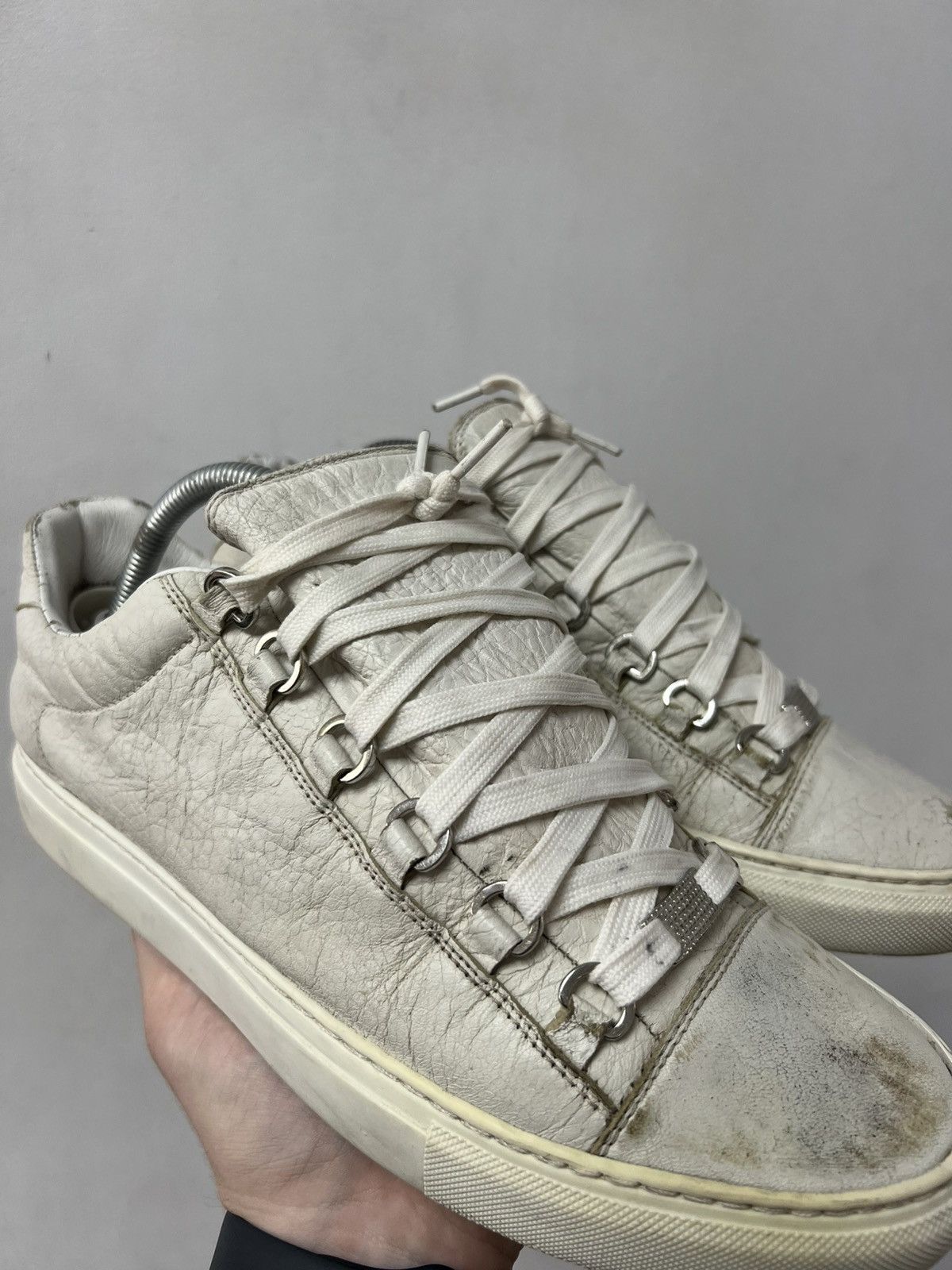 Balenciaga Balenciaga Arena Leather Low Sneaker White Size 7 Size US 7 / EU 40 - 3 Thumbnail