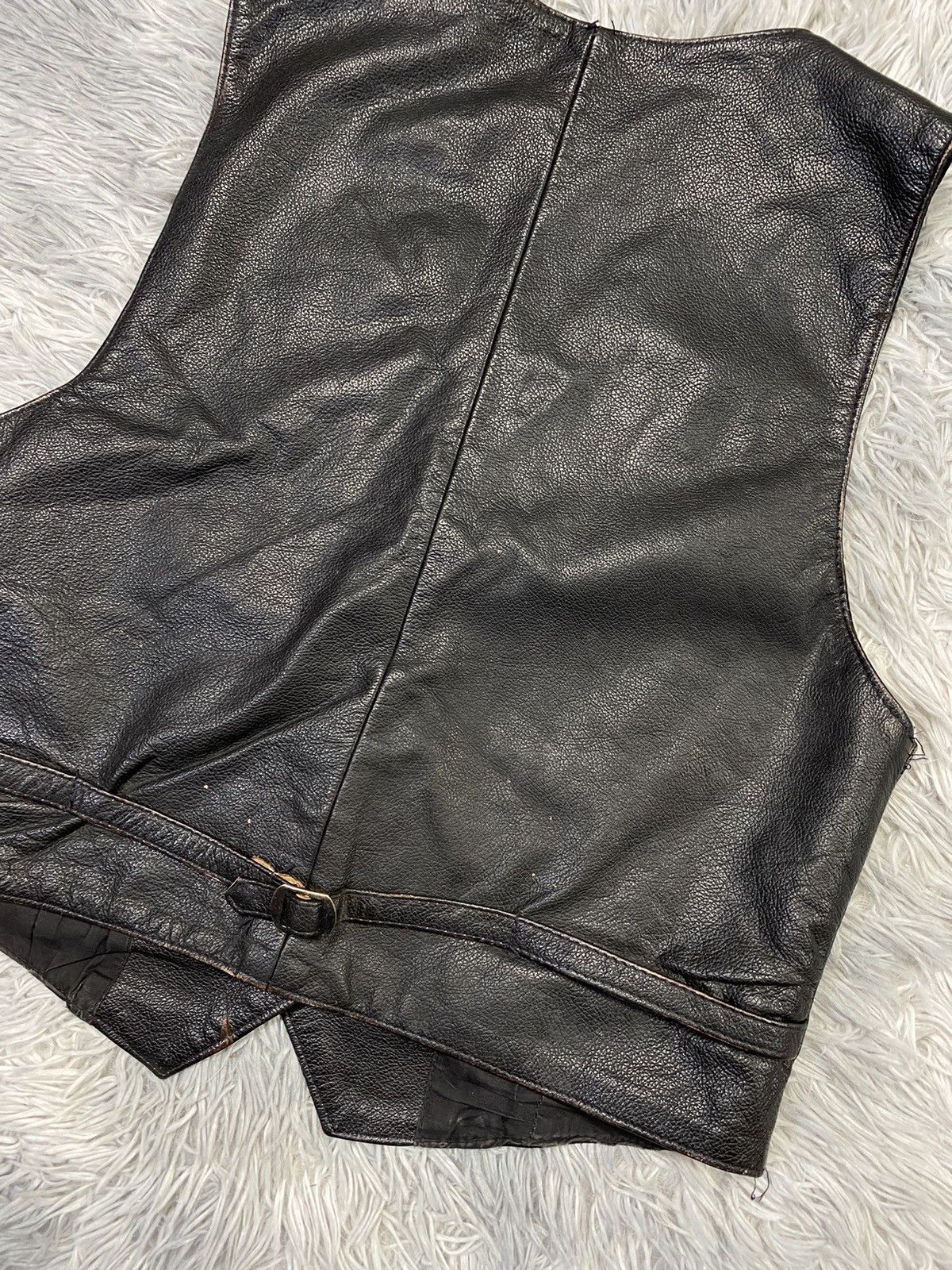 Leather Vintage Miss Joy Leather Vest Size 40 Size ONE SIZE - 7 Thumbnail