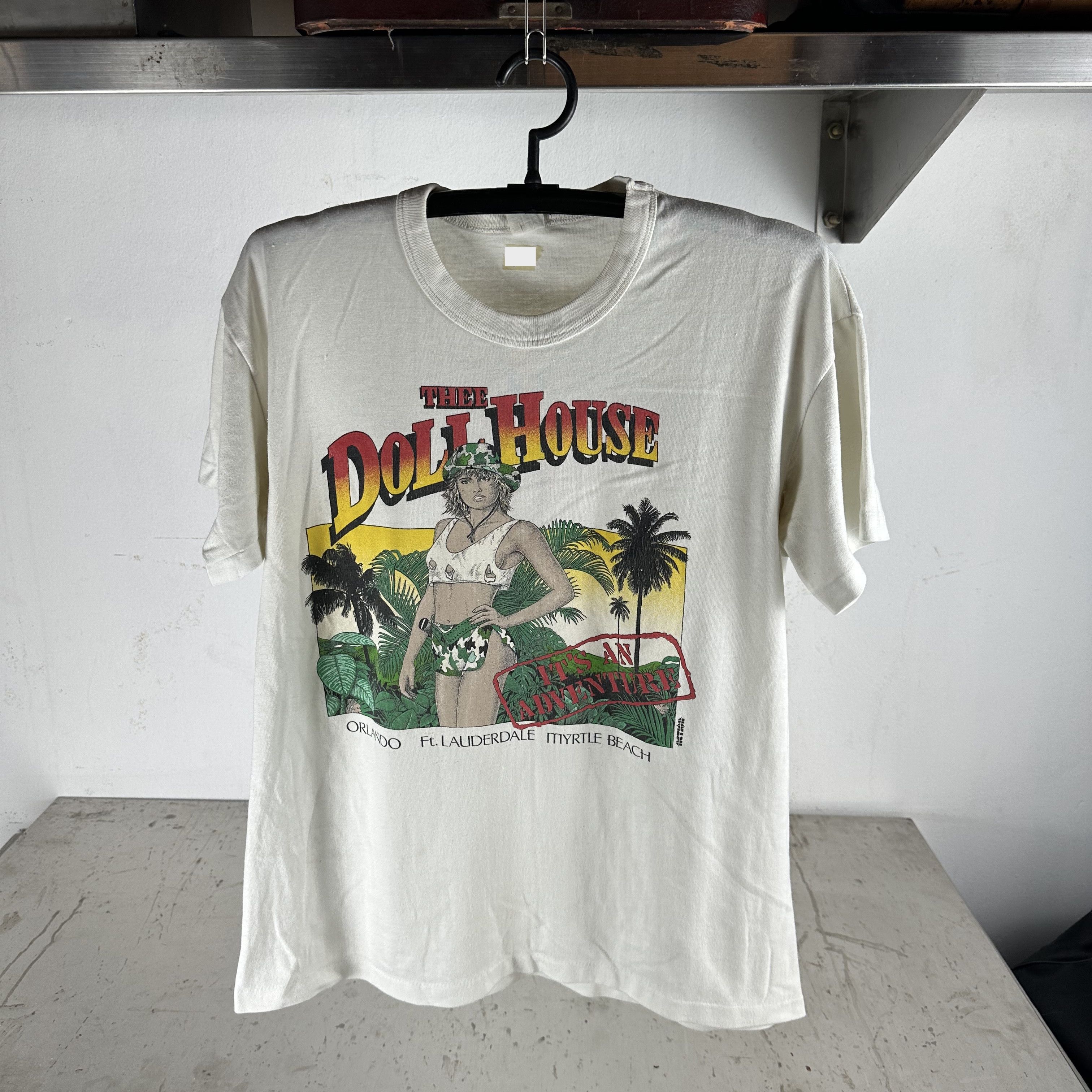 Vintage ​80s Thee Doll House Florida Its An Adventure Strip Club Tee Size US L / EU 52-54 / 3 - 1 Thumbnail