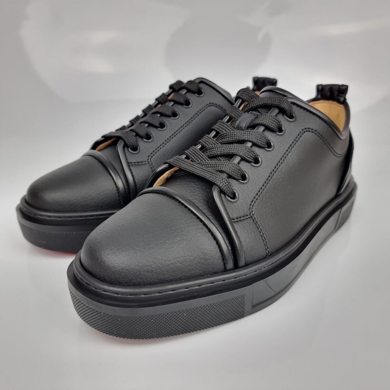 CHRISTIAN LOUBOUTIN Adolon Junior Leather Black Sneakers New