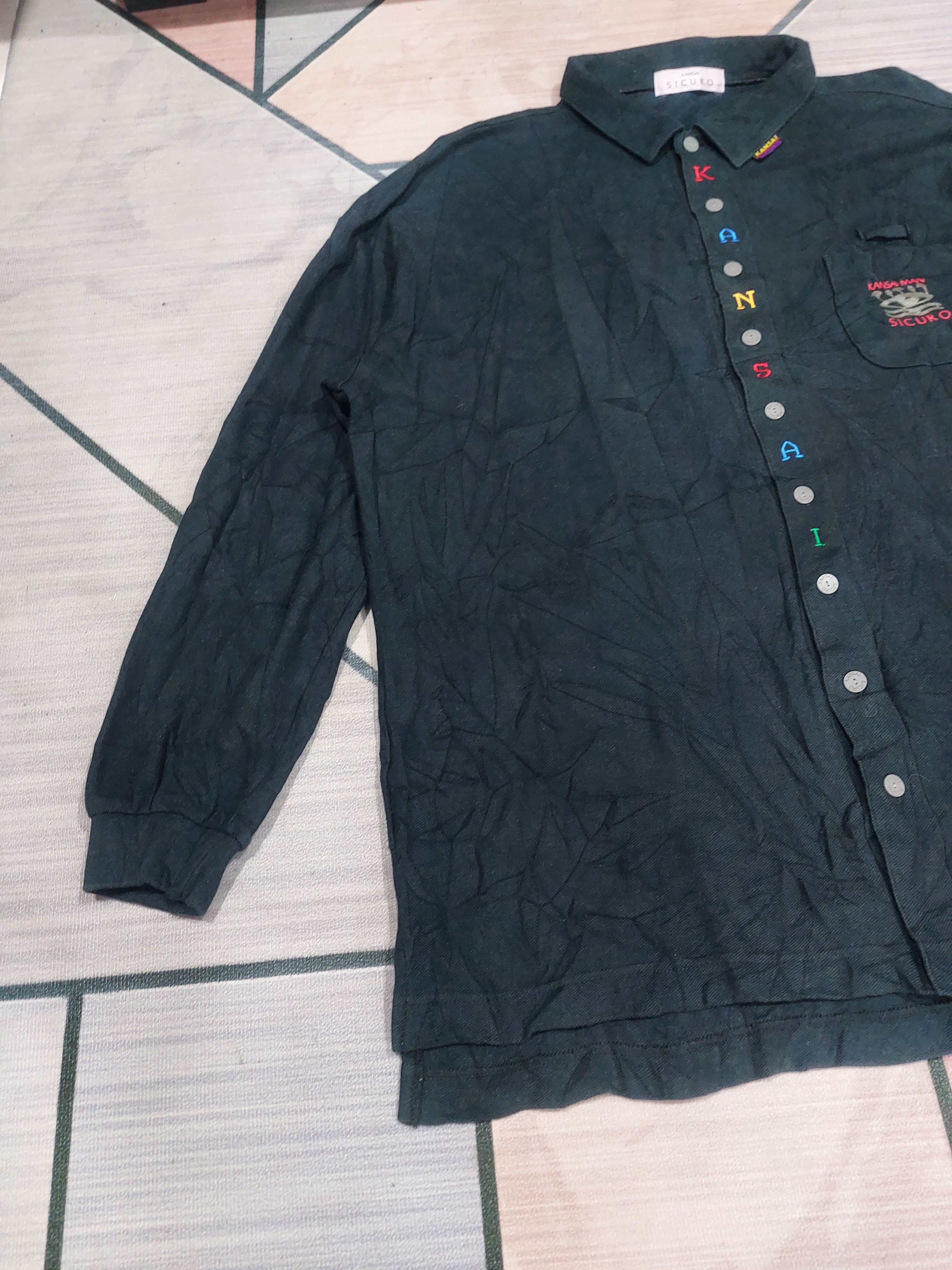 Designer × Japanese Brand × Kansai Yamamoto KANSAI SICURO LONG SLEEVE POLO BUTTON UP Size US XL / EU 56 / 4 - 4 Thumbnail