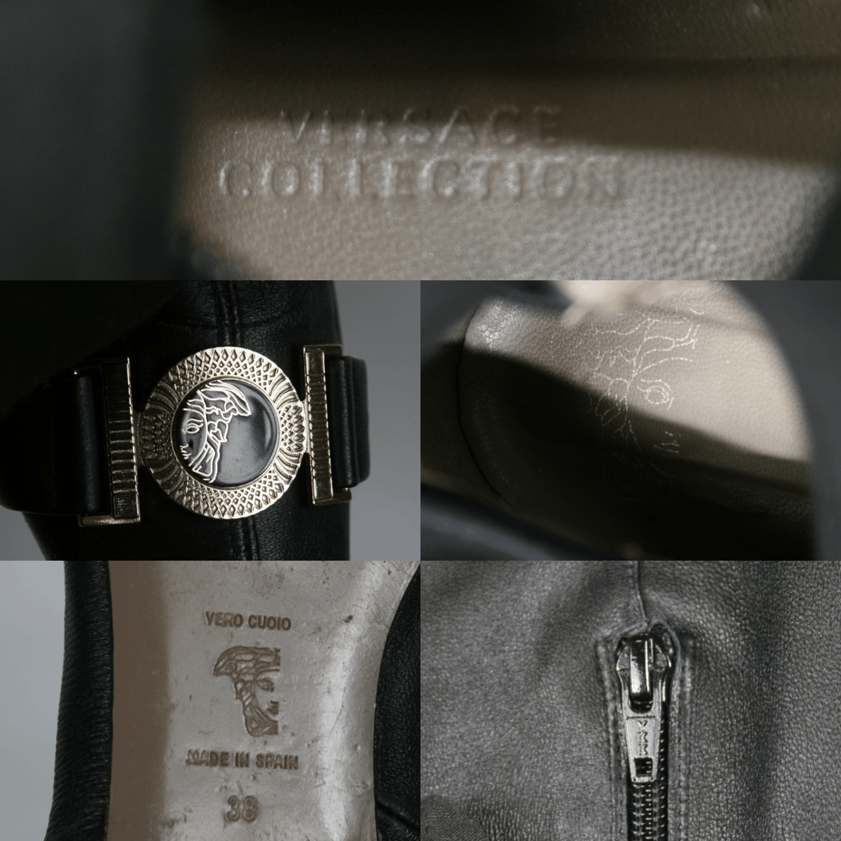 Versace 00S Medusa Logo Straps Leather Y2K Overknees Boots Vintage Size US 8 / IT 38 - 19 Thumbnail