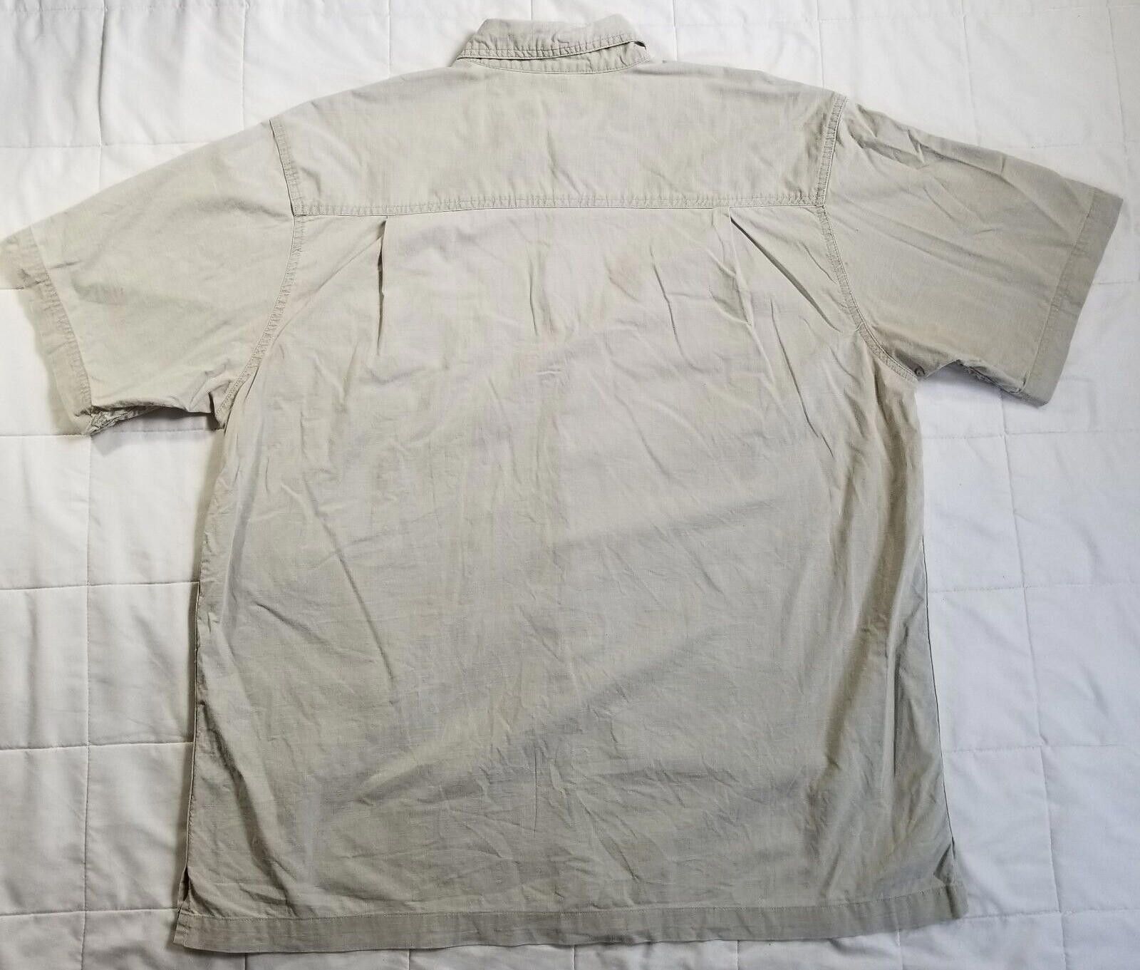 Wolverine Wolverine Large Tan 100% Cotton Button Up Short Sleeve Shirt Size US L / EU 52-54 / 3 - 2 Thumbnail