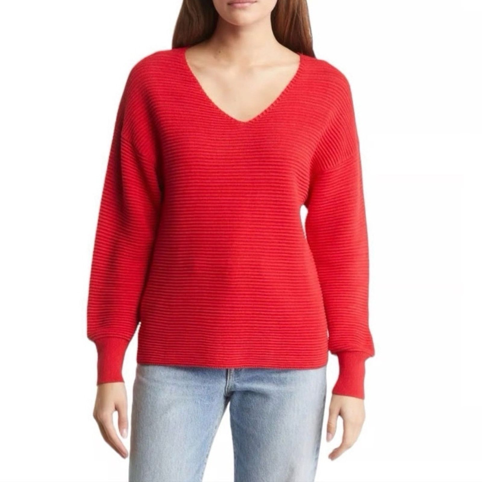 Tommy Bahama New Tommy Bahama Women's V-Neck Sweater in Red size S Size S / US 4 / IT 40 - 1 Thumbnail