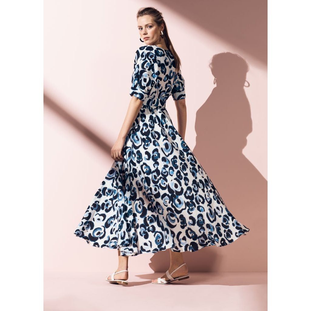Other Lafayette 148 New York Silk Blue Leopard Belted Dress XS Size XS / US 0-2 / IT 36-38 - 1 Thumbnail