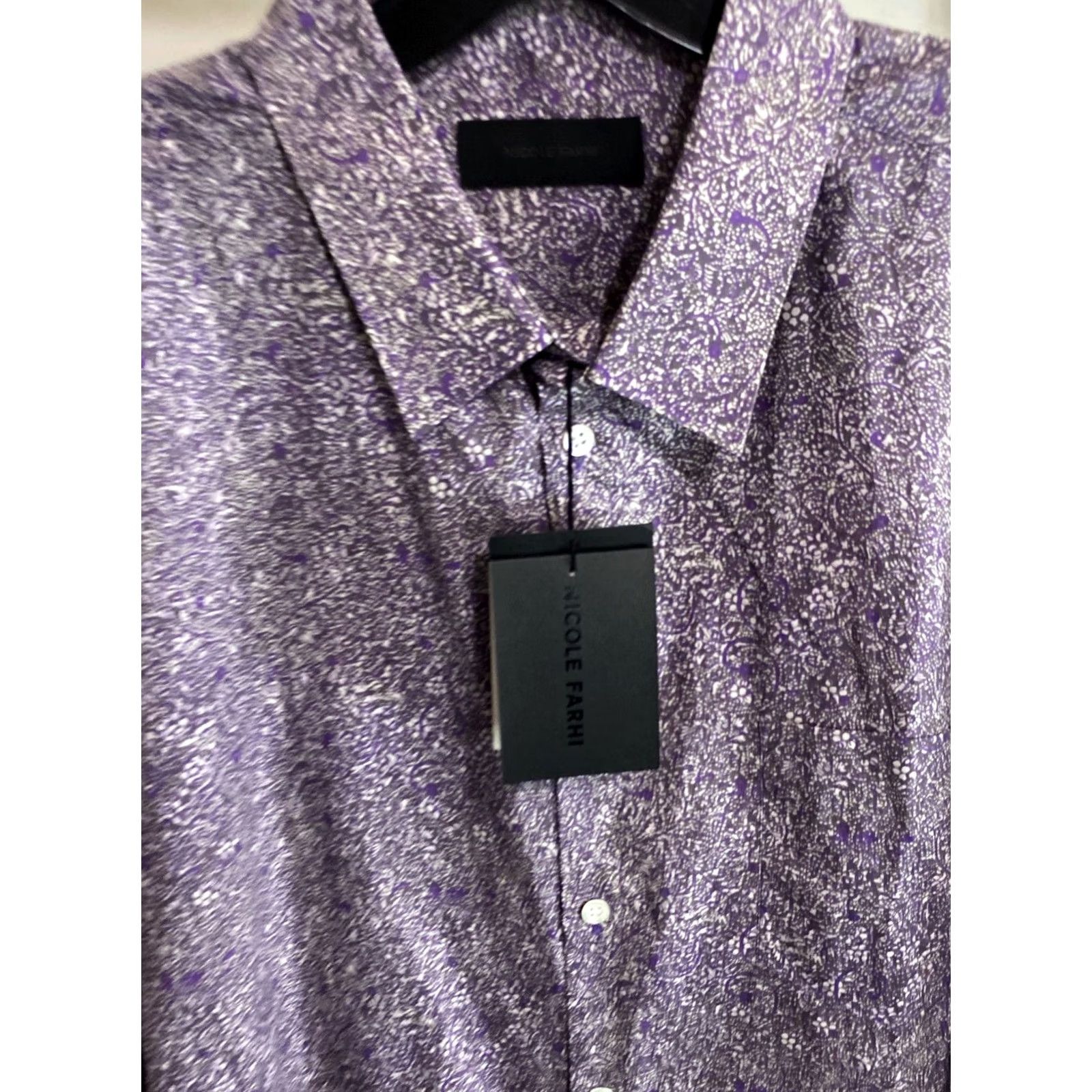 Nicole Farhi Nicole Farhi Shirt XL Long Sleeve Plum Floral NWT Mens 17.5 x 35/36 Extra Large Button-Up Size US XL / EU 56 / 4 - 6 Thumbnail