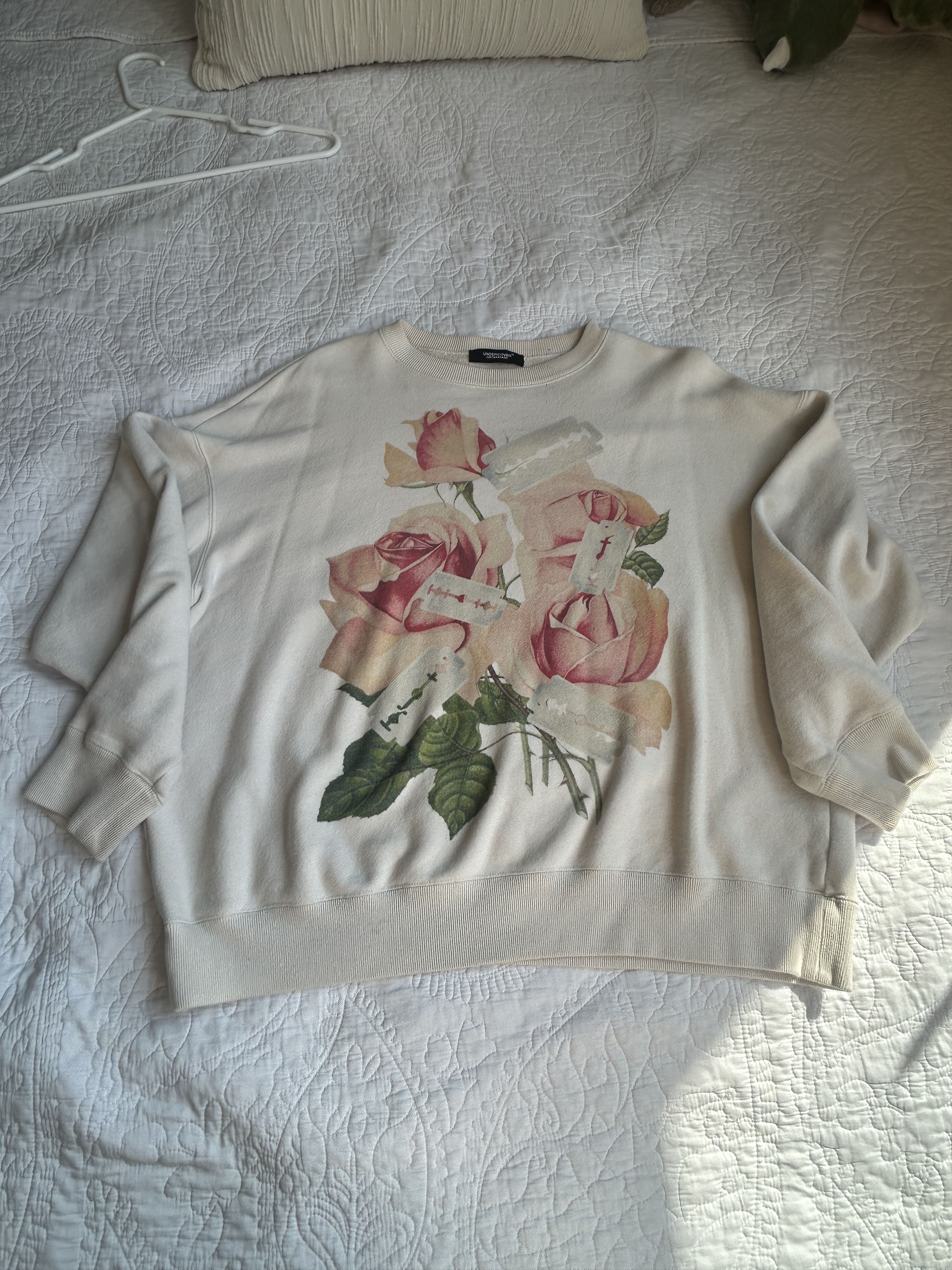 Undercover Undercover Rose & Razor Blade sweatshirt - off-white Size US S / EU 44-46 / 1 - 1 Thumbnail