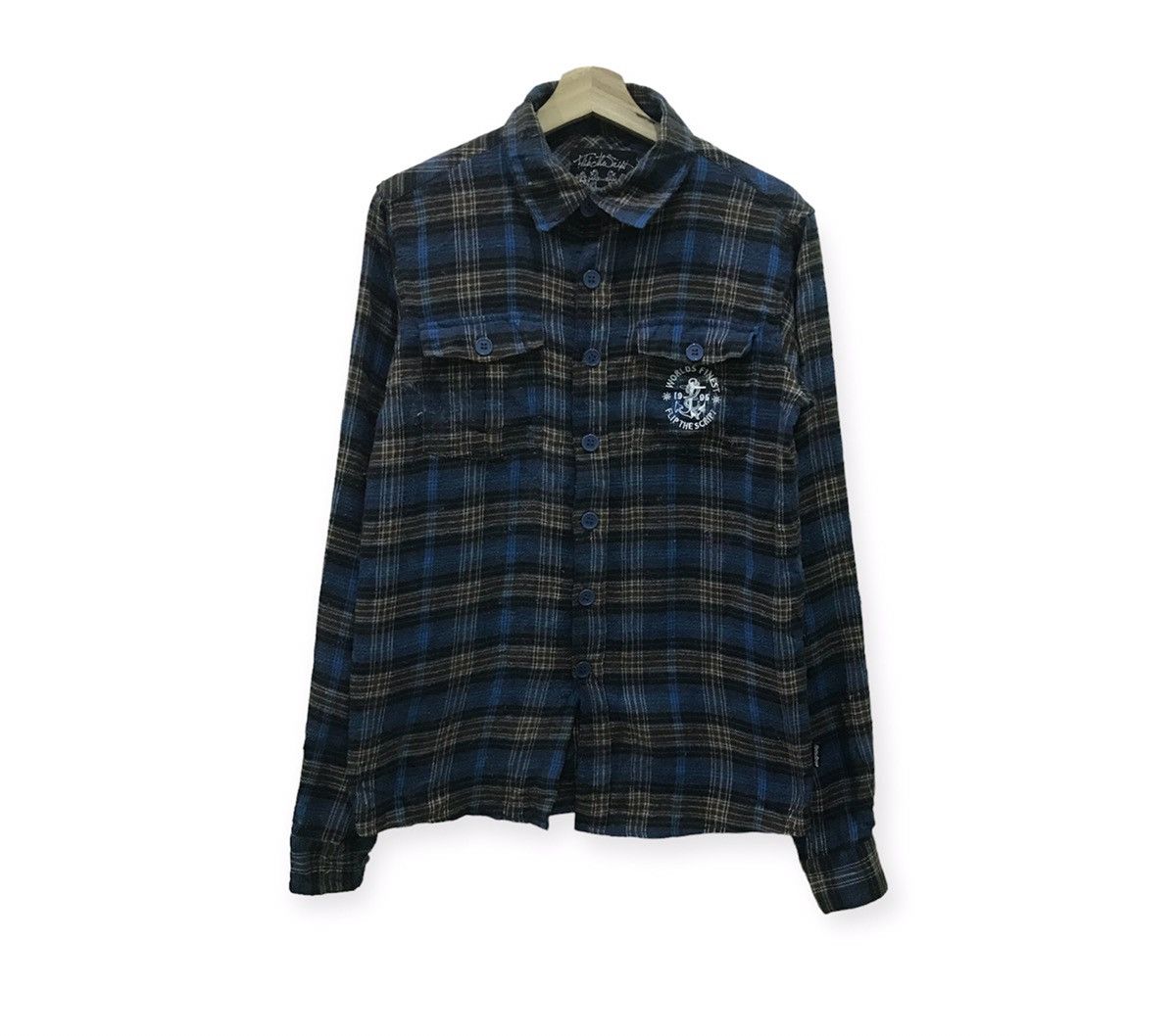 Flannel Vintage Flip The Script Plaid Tartan Flannel Shirt Size US S / EU 44-46 / 1 - 1 Thumbnail