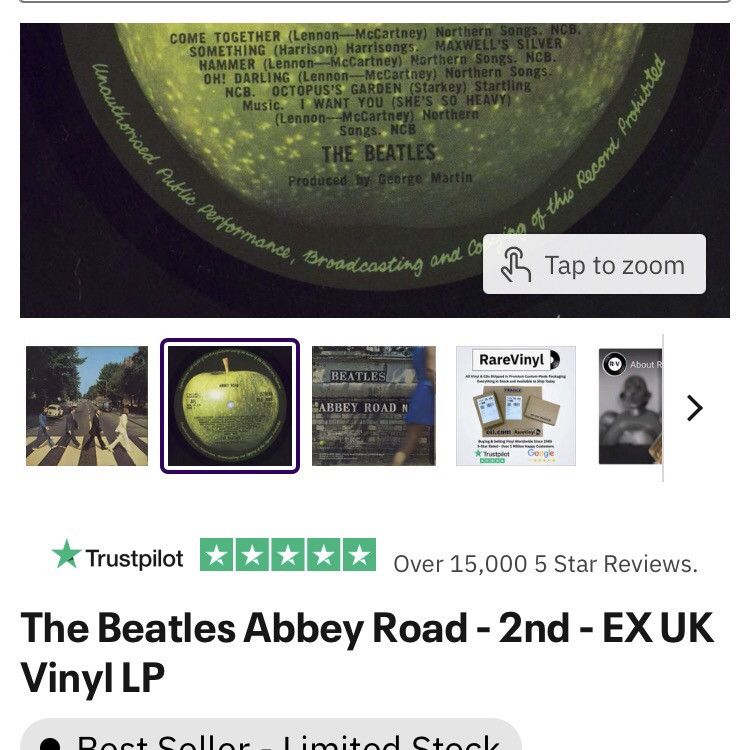 Vintage The Beatles Abbey Road Vinyl 12” inch uk pressings 1969 Size ONE SIZE - 8 Thumbnail