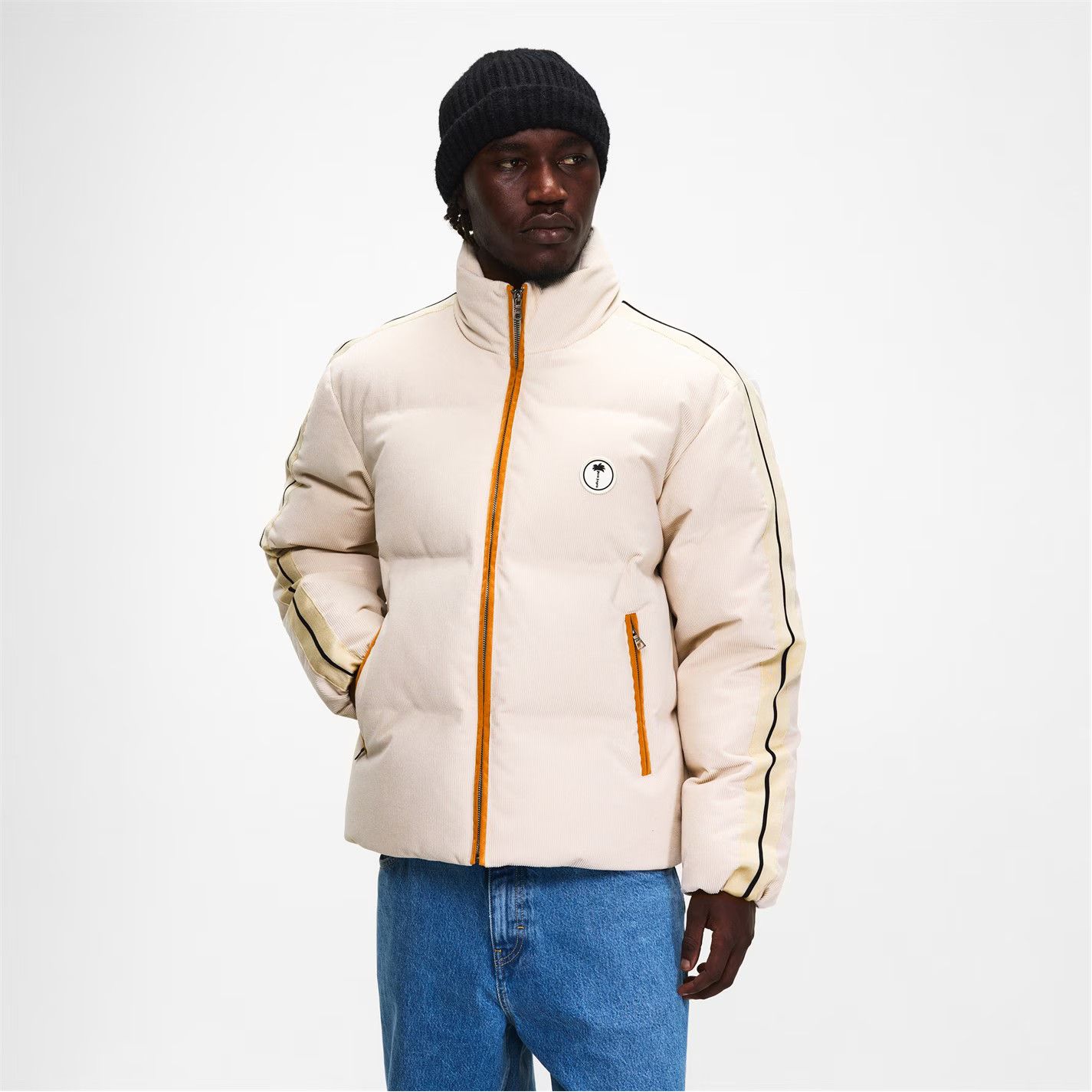 Palm Angels o1g2r1mq0426 Tree Logo Corduroy Down Puffer Jacket Ivory Size US XXL / EU 58 / 5 - 3 Thumbnail