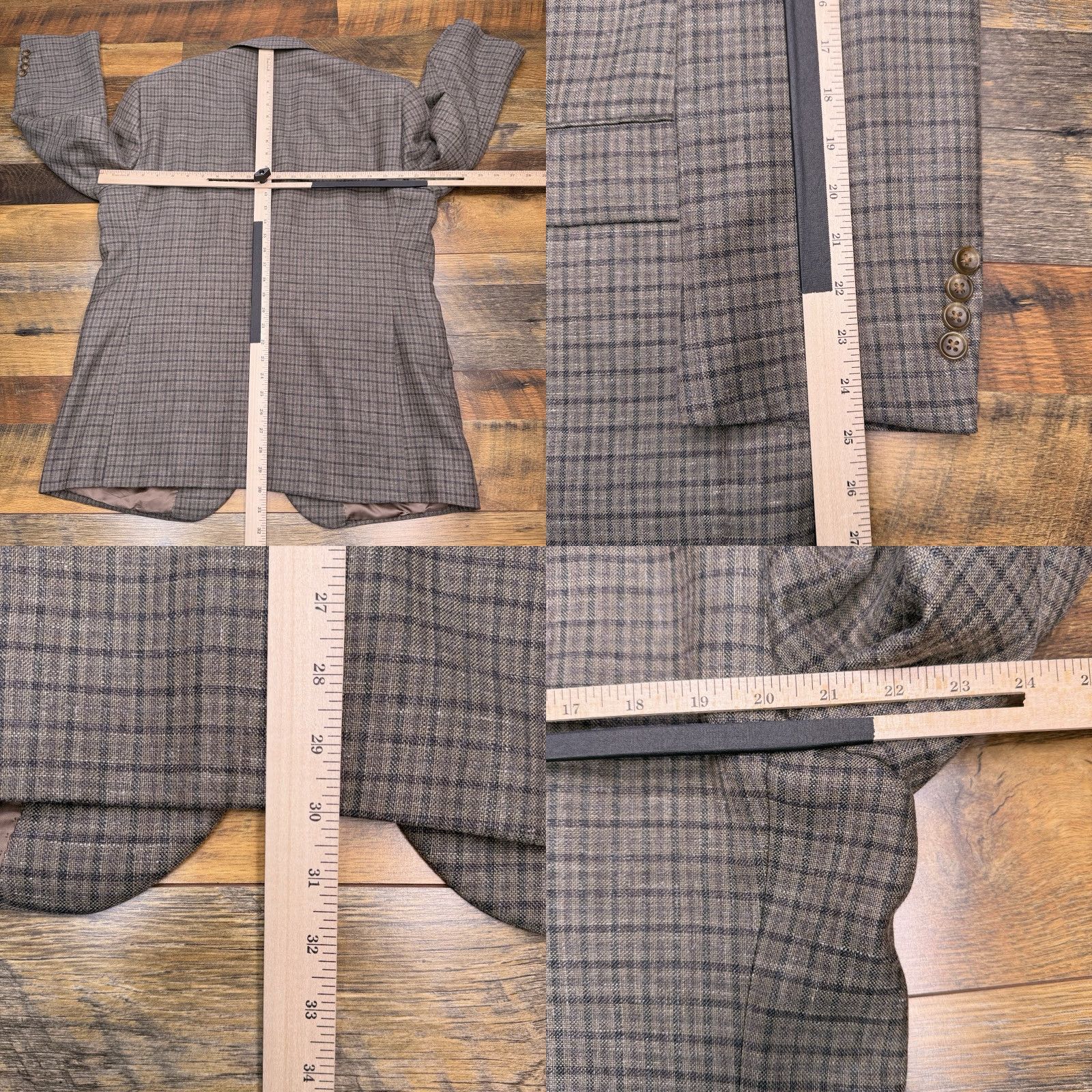 Jos. A. Bank Jos. A. Bank Signature Collection Blazer 44R Gray Plaid Sport Coat Size 44R - 10 Thumbnail