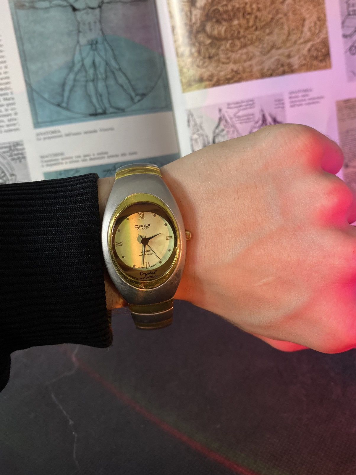 Japanese Brand × Jewelry × Vintage Futuristic Omax Crystal Watch Silver-Gold Size ONE SIZE - 10 Thumbnail