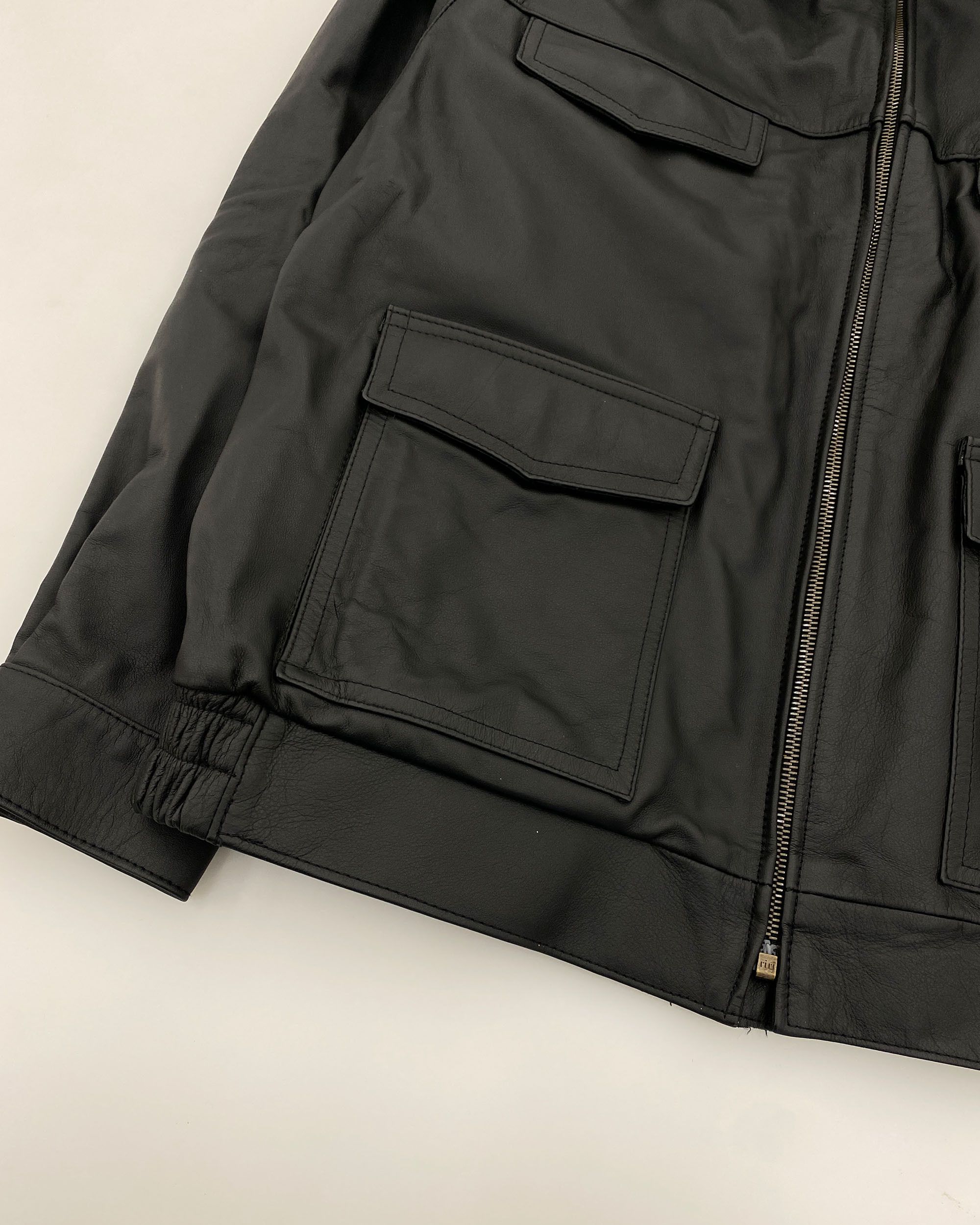Vintage 1999 Riri Zip Leatherjacket Size US XXL / EU 58 / 5 - 4 Thumbnail