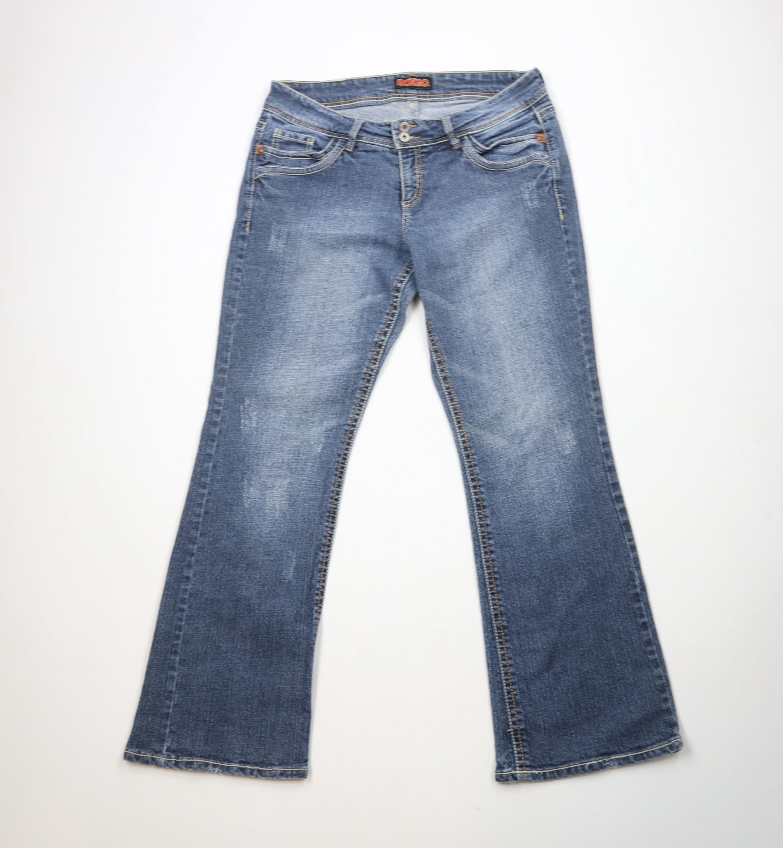 Vintage Vintage 90s Y2K Babydoll Stretch Flared Wide Leg Denim Jeans Size 40" / US 18 - 1 Thumbnail