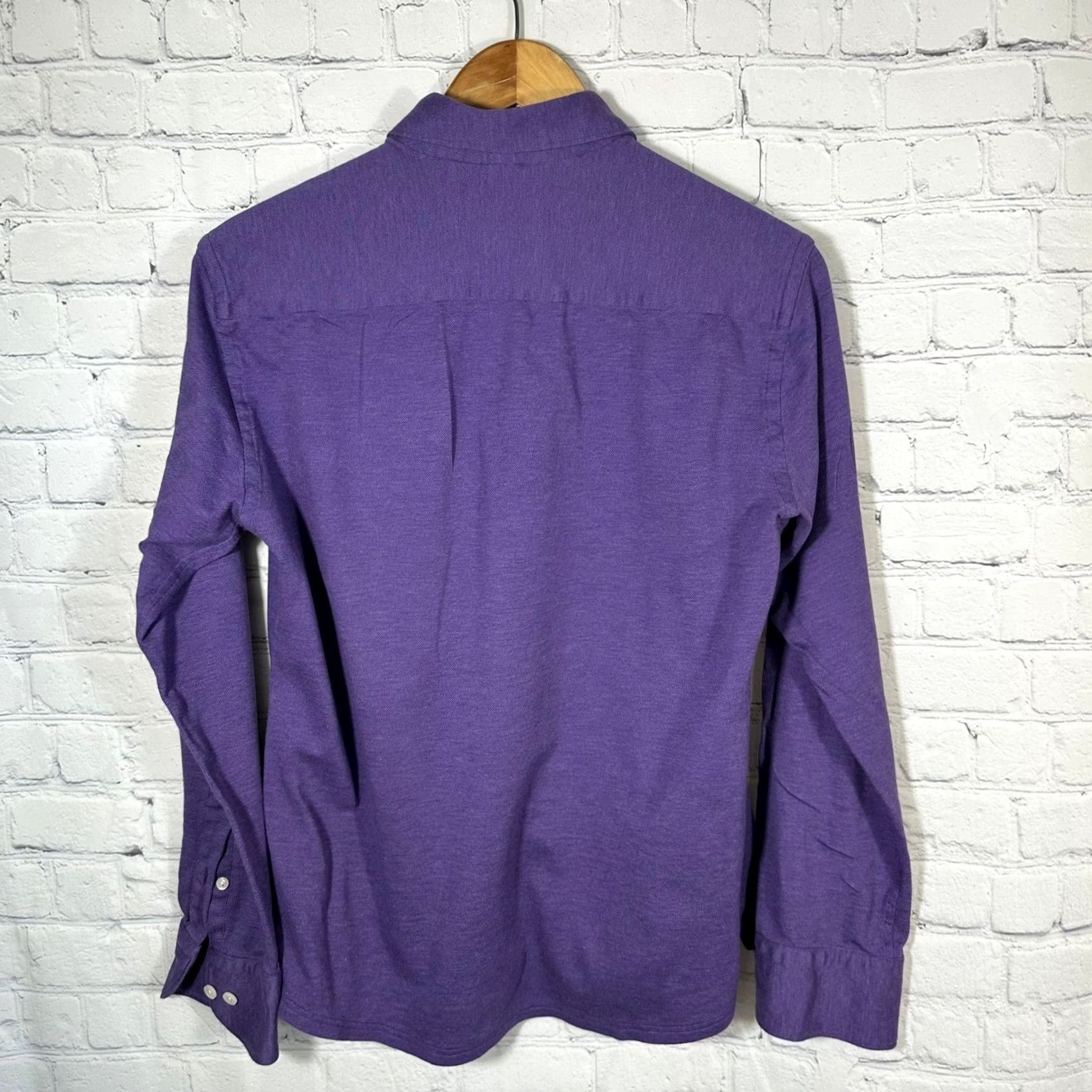Eton Eton Purple Pique Cotton Long Sleeve Button-Down Shirt Size L Mens Regular Collar Button-Up Size US L / EU 52-54 / 3 - 6 Thumbnail