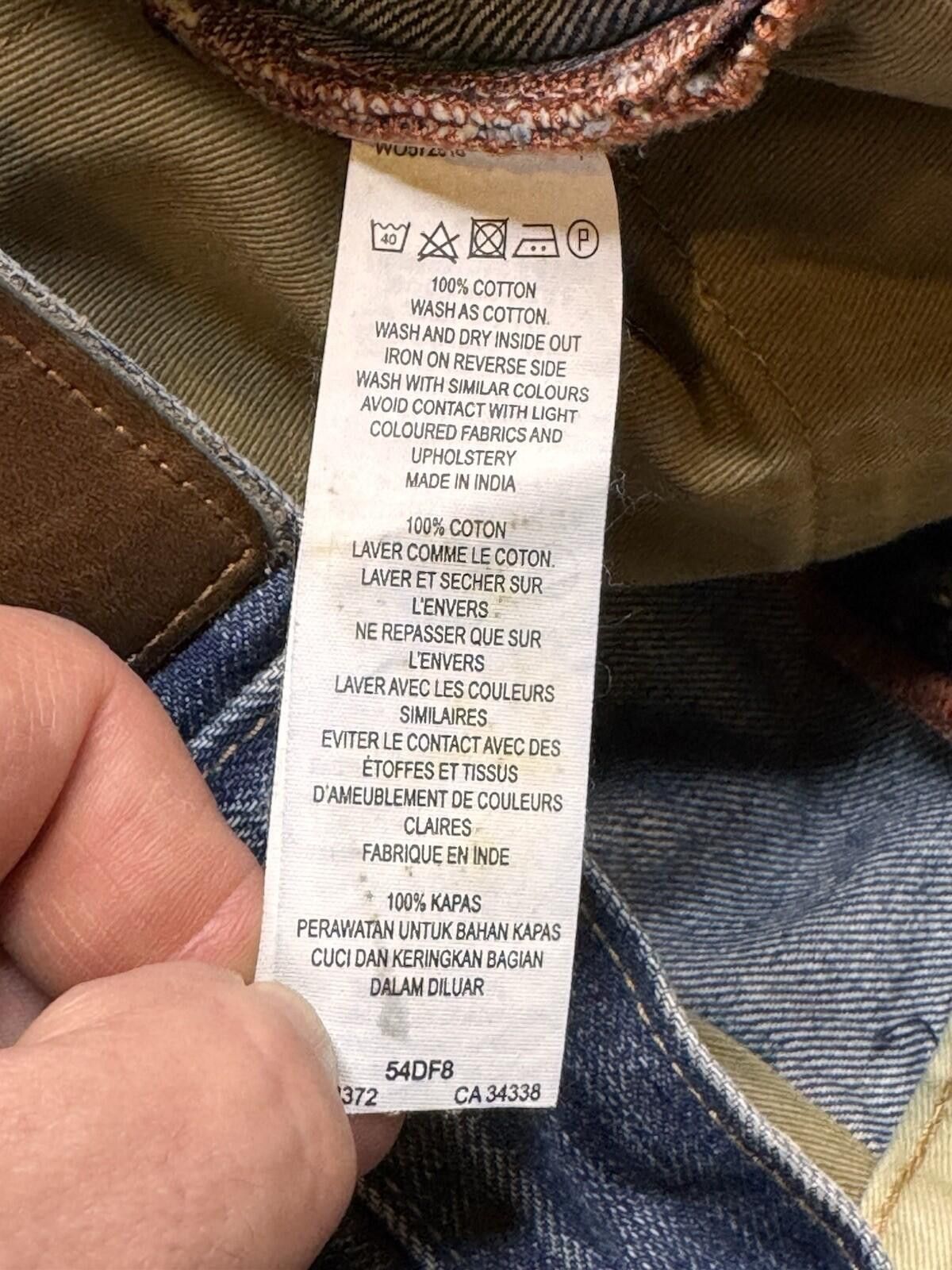 French Connection FCUK Jeans Wide Leg Mens 28 French Conn Blue Button Fly 751 Size US 28 / EU 44 - 8 Thumbnail