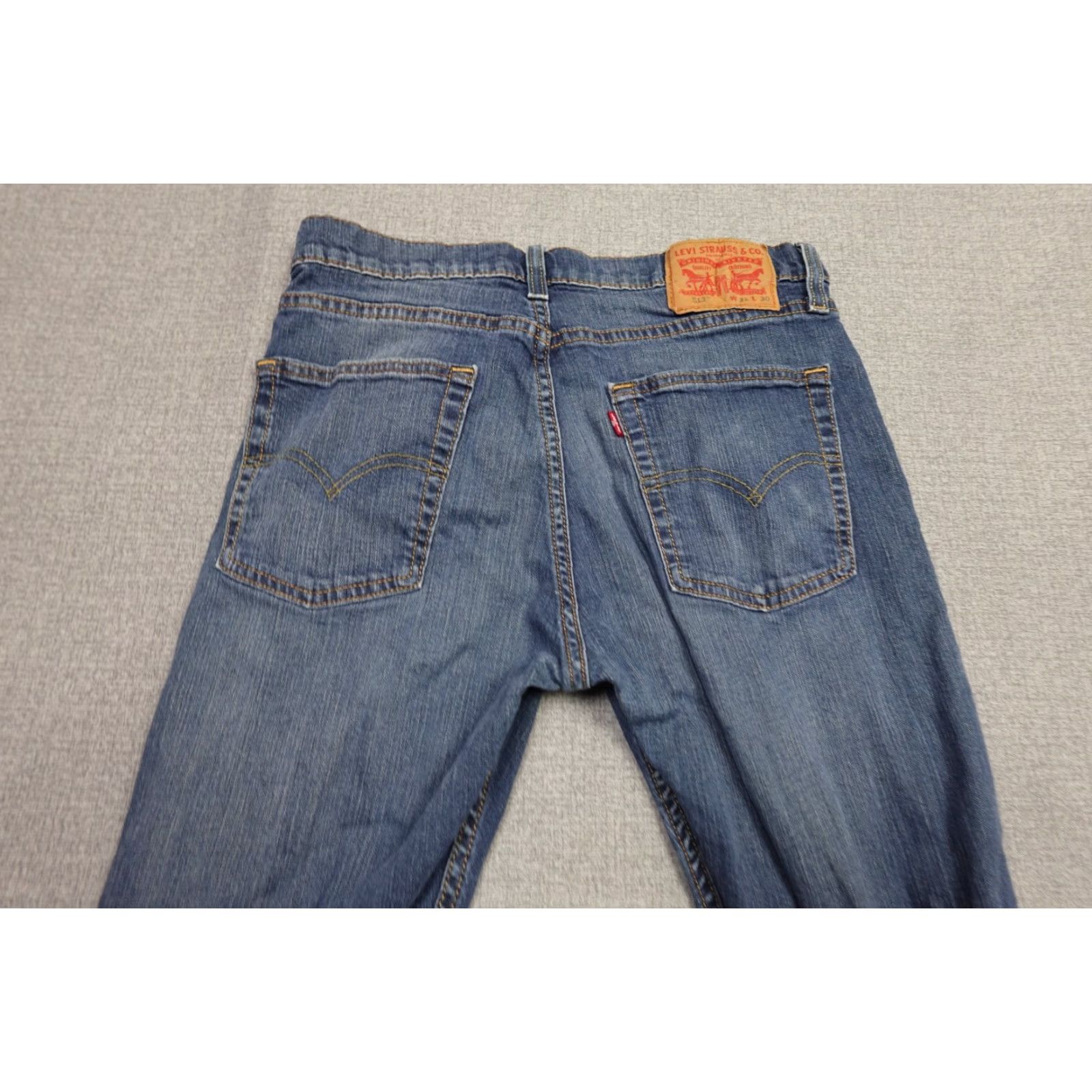 Levi's Levi's 513 Jeans Mens 31x30 Blue Slim Straight Dark Western Rancher Stretch Size US 31 - 5 Thumbnail