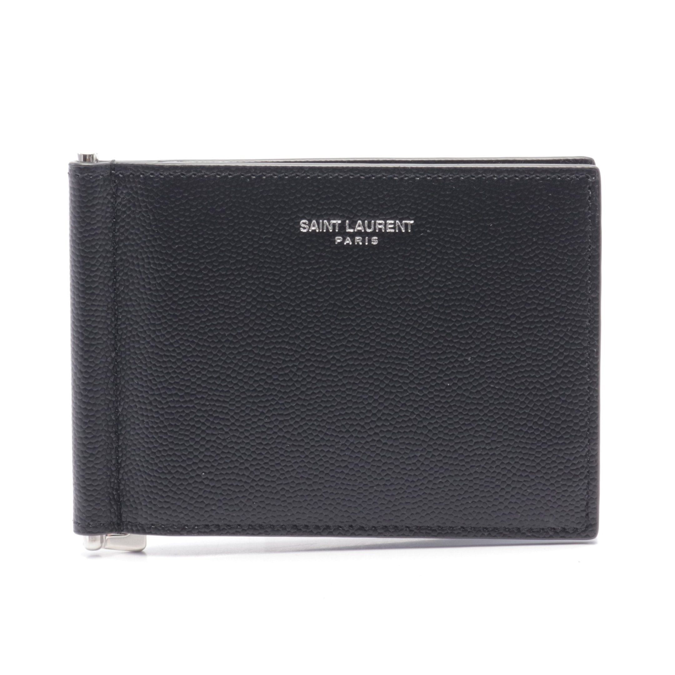 Yves Saint Laurent Yves Saint Laurent Classic Saint Laurent Bill Clip Wallet Bi-Fold Leather Black Size ONE SIZE - 1 Thumbnail