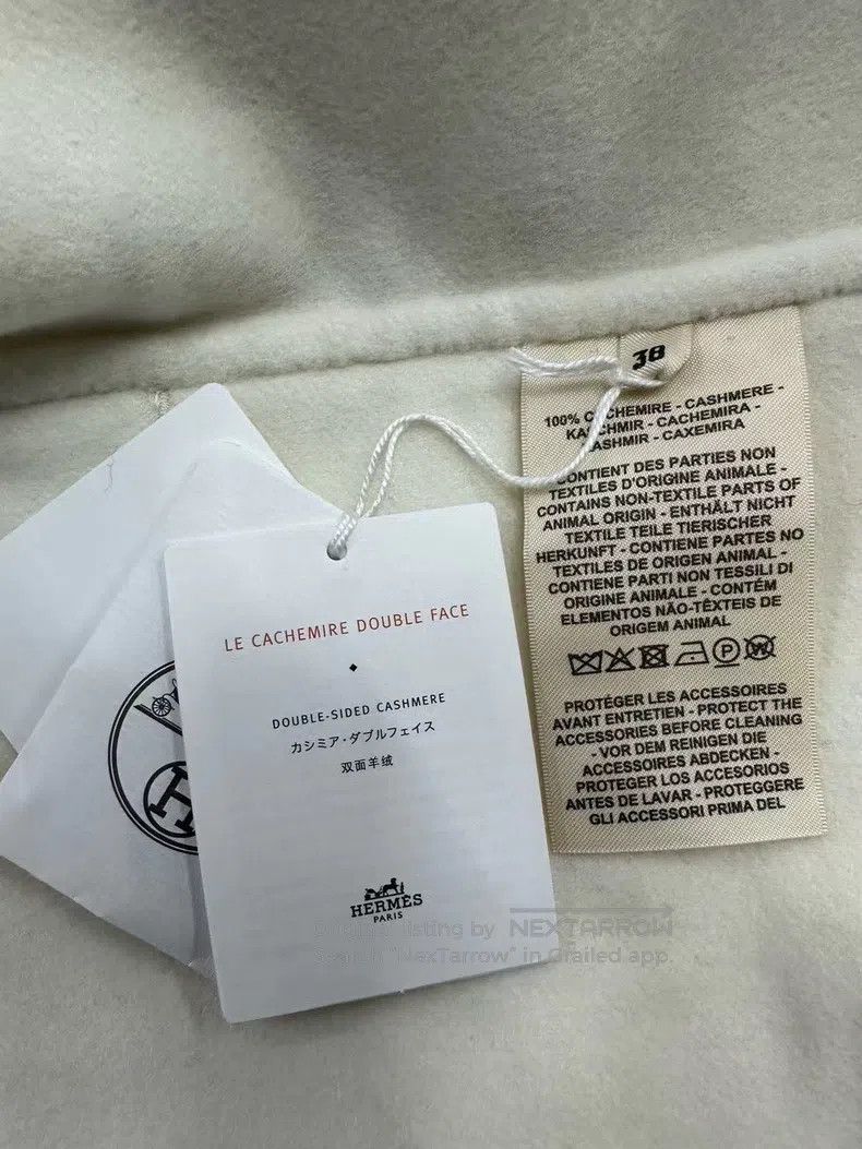 Hermes Hermes White cashmere coat Size XS / US 0-2 / IT 36-38 - 8 Thumbnail
