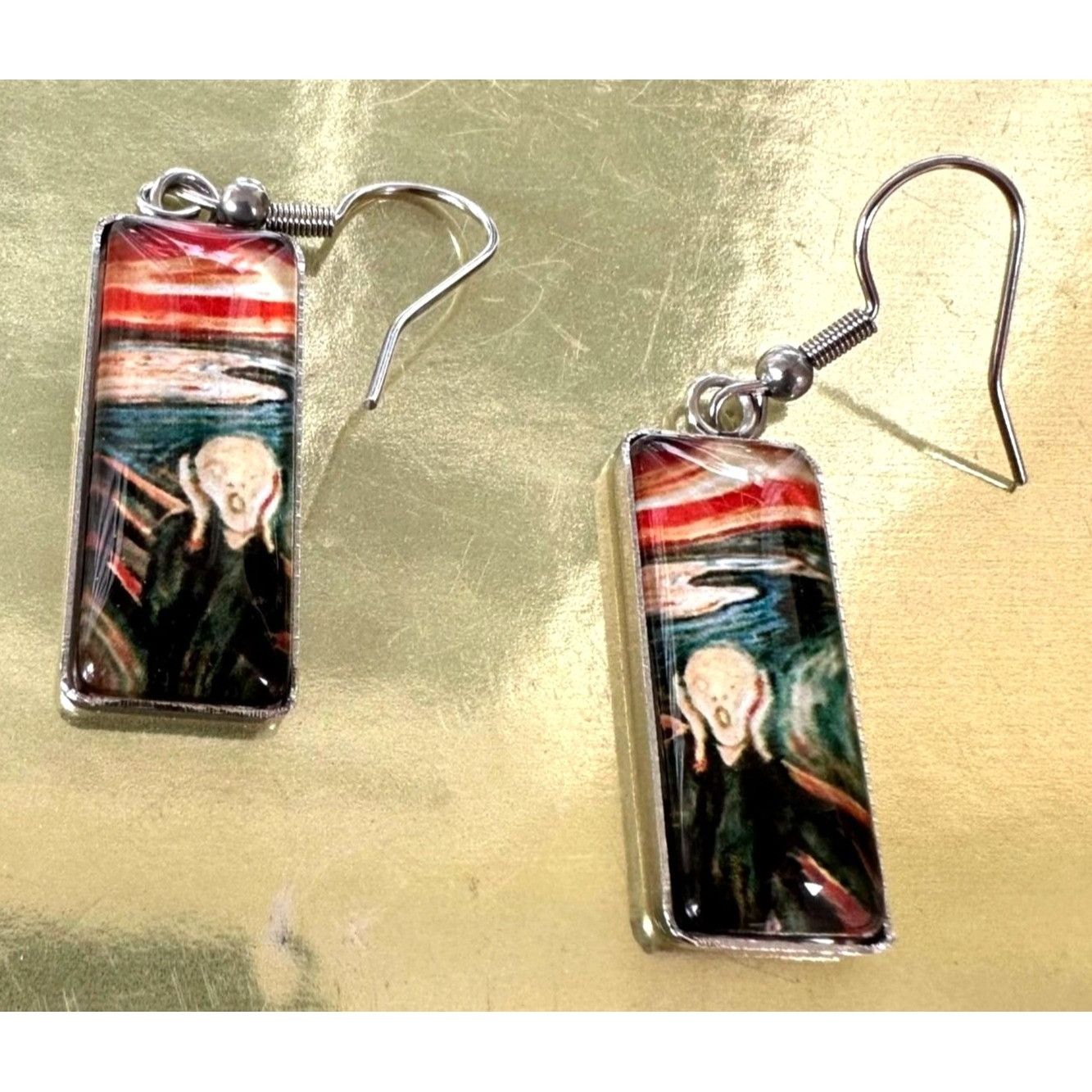 Handmade New The Scream Earrings Dangle Art to Wear Abstract Edward M Size ONE SIZE - 7 Thumbnail