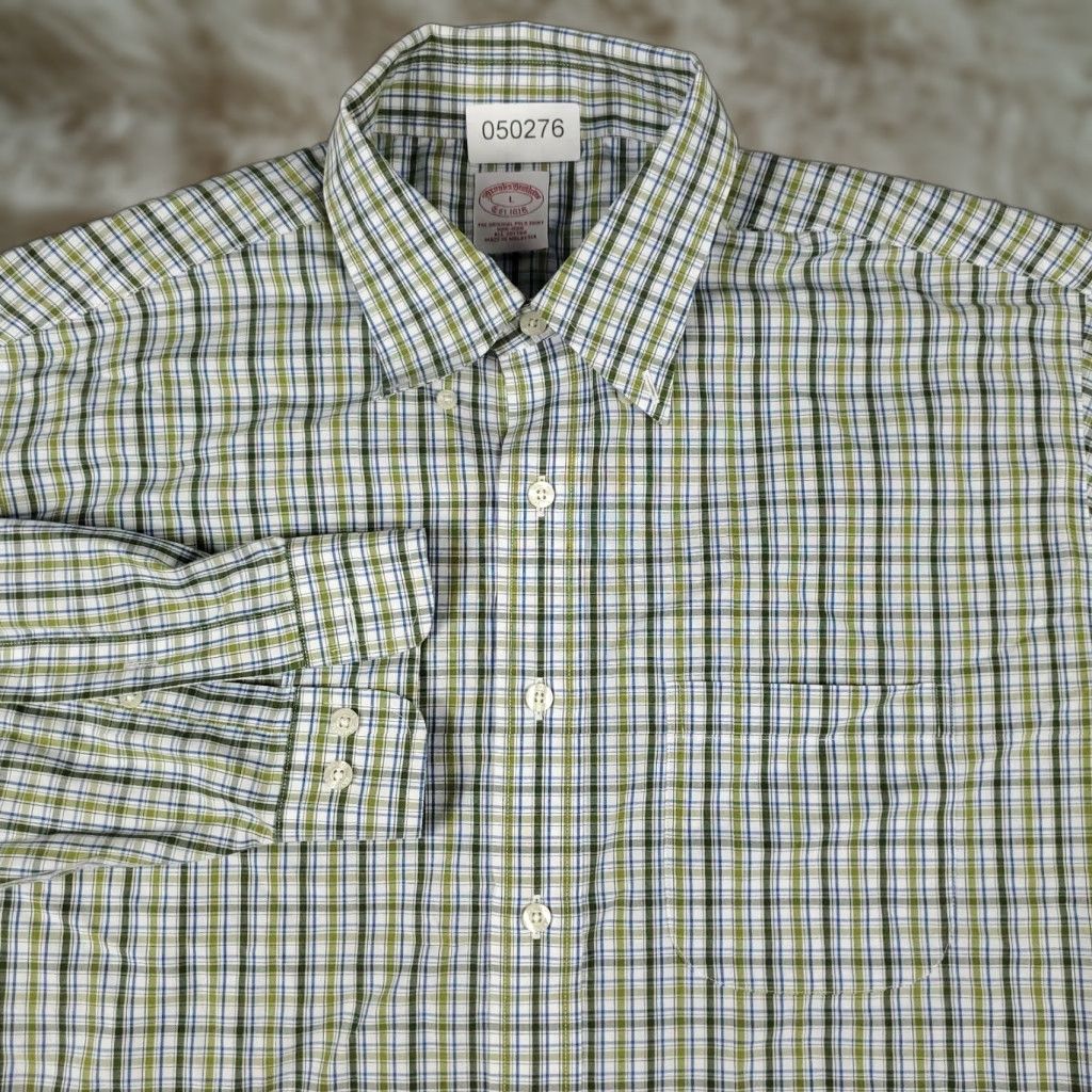 Brooks Brothers Brooks Brothers Button-Up Shirt Mens Large Green Plaid Long Sleeve Casual Size US L / EU 52-54 / 3 - 1 Thumbnail