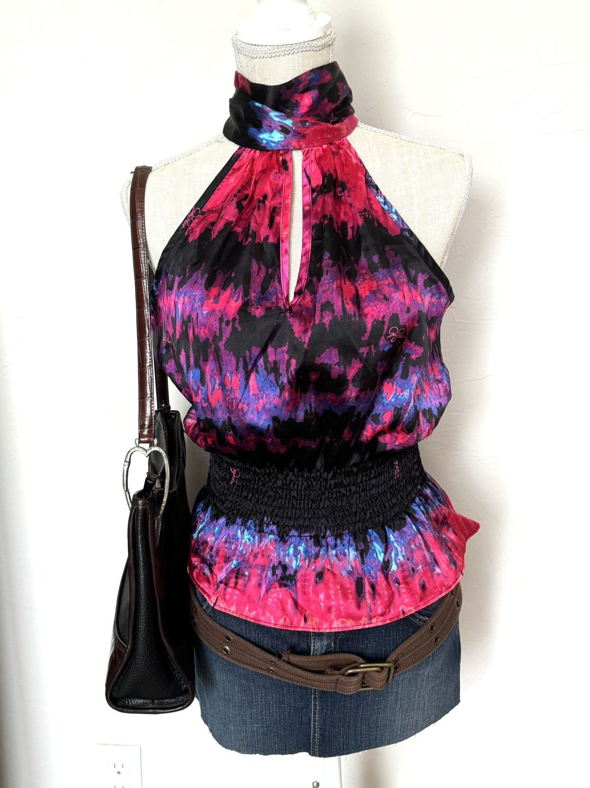 Other Baby Phat Pink Blue Halter Top Women’s Blouse Y2K Size Small Size S / US 4 / IT 40 - 1 Thumbnail