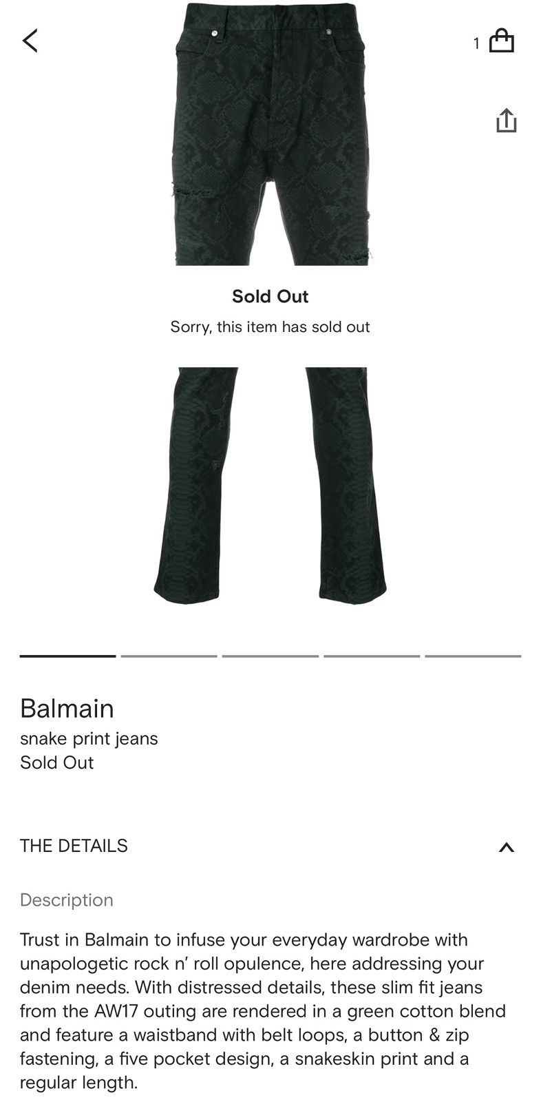 Balmain Balmain Snake Print Jeans Size US 31 - 6 Thumbnail