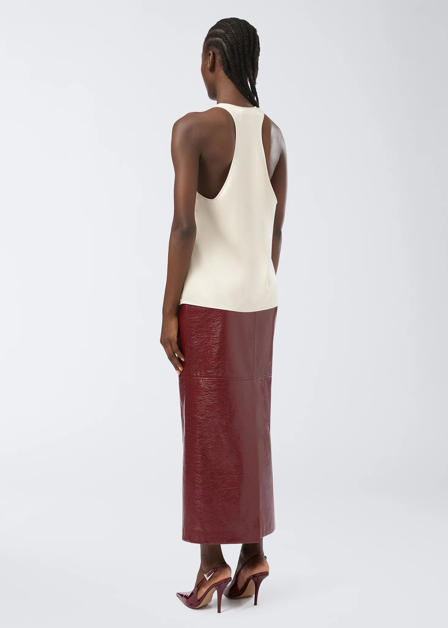 THE ANDAMANE o1s22i1n1024 Pure Satin Top in White Size S / US 4 / IT 40 - 4 Thumbnail