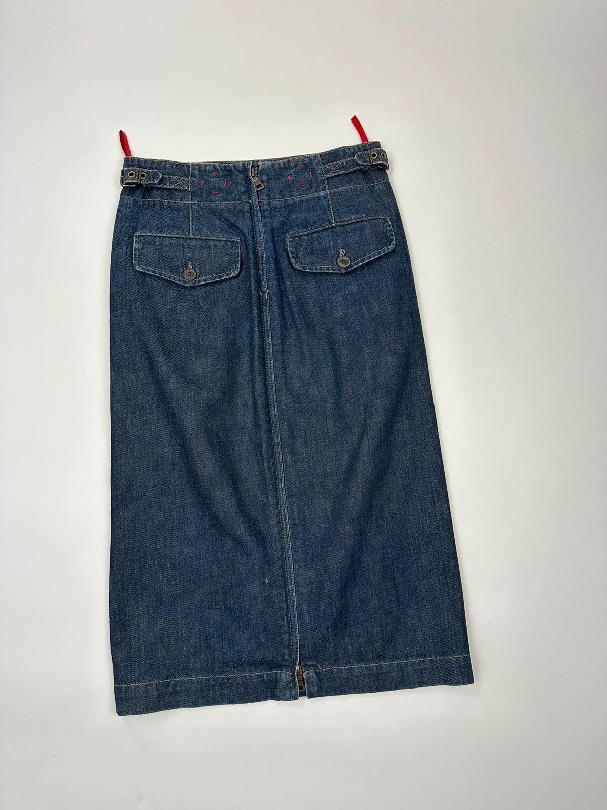 Prada Prada Sport SS02 Indigo Denim Long Zip Skirt Size 27" / US 4 / IT 40 - 3 Thumbnail